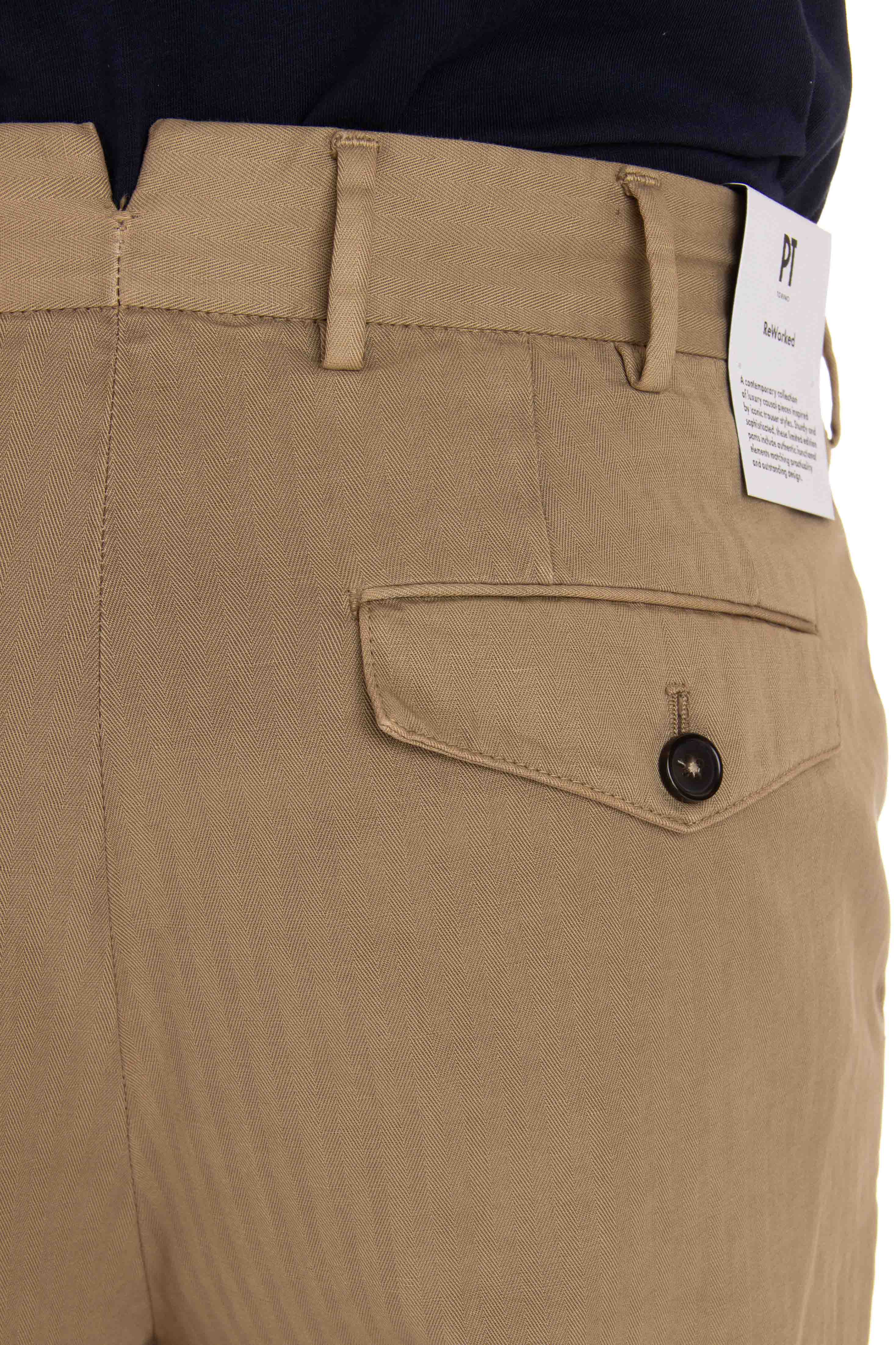 Pantalone in cotone-lino resca The Reporter fit