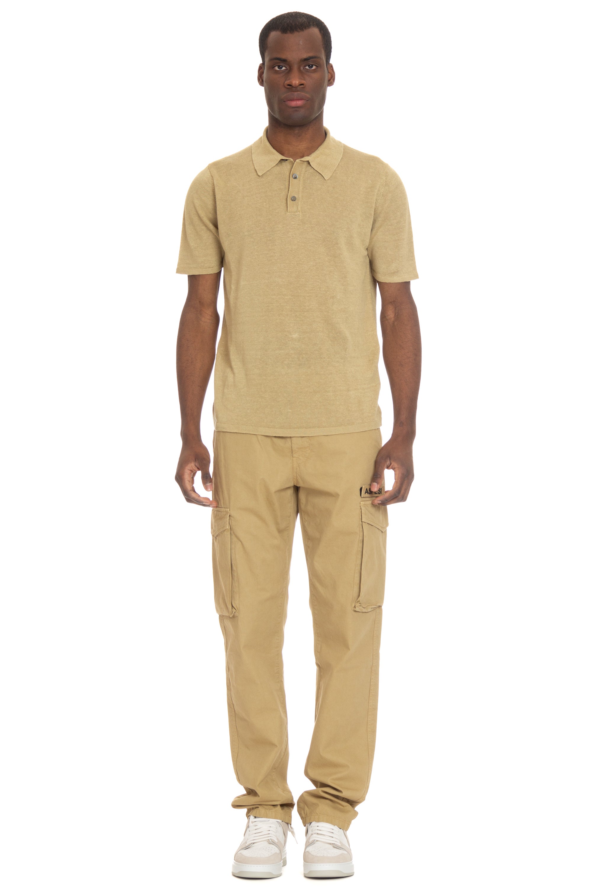 Pure linen polo shirt