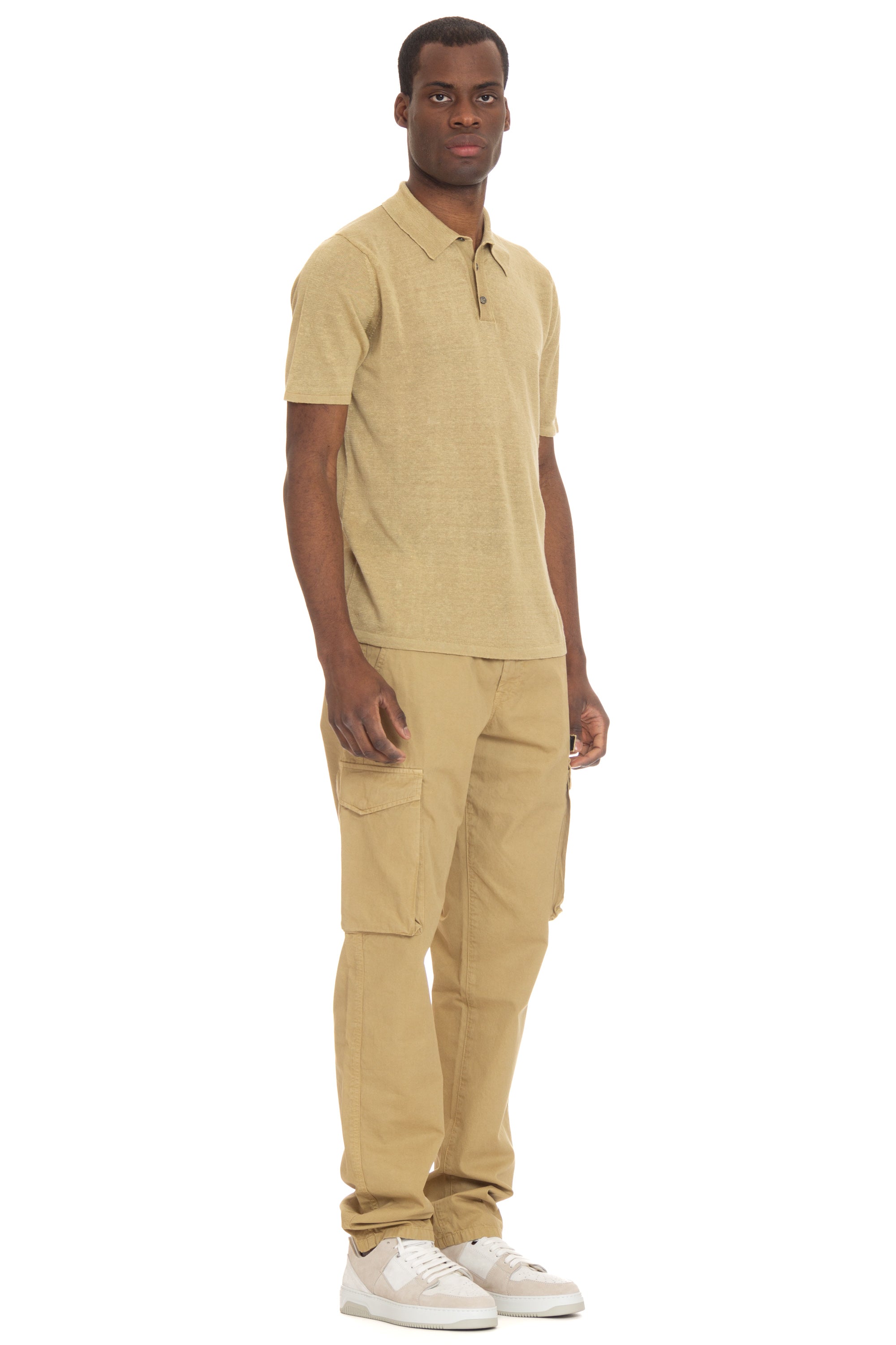 Pure linen polo shirt