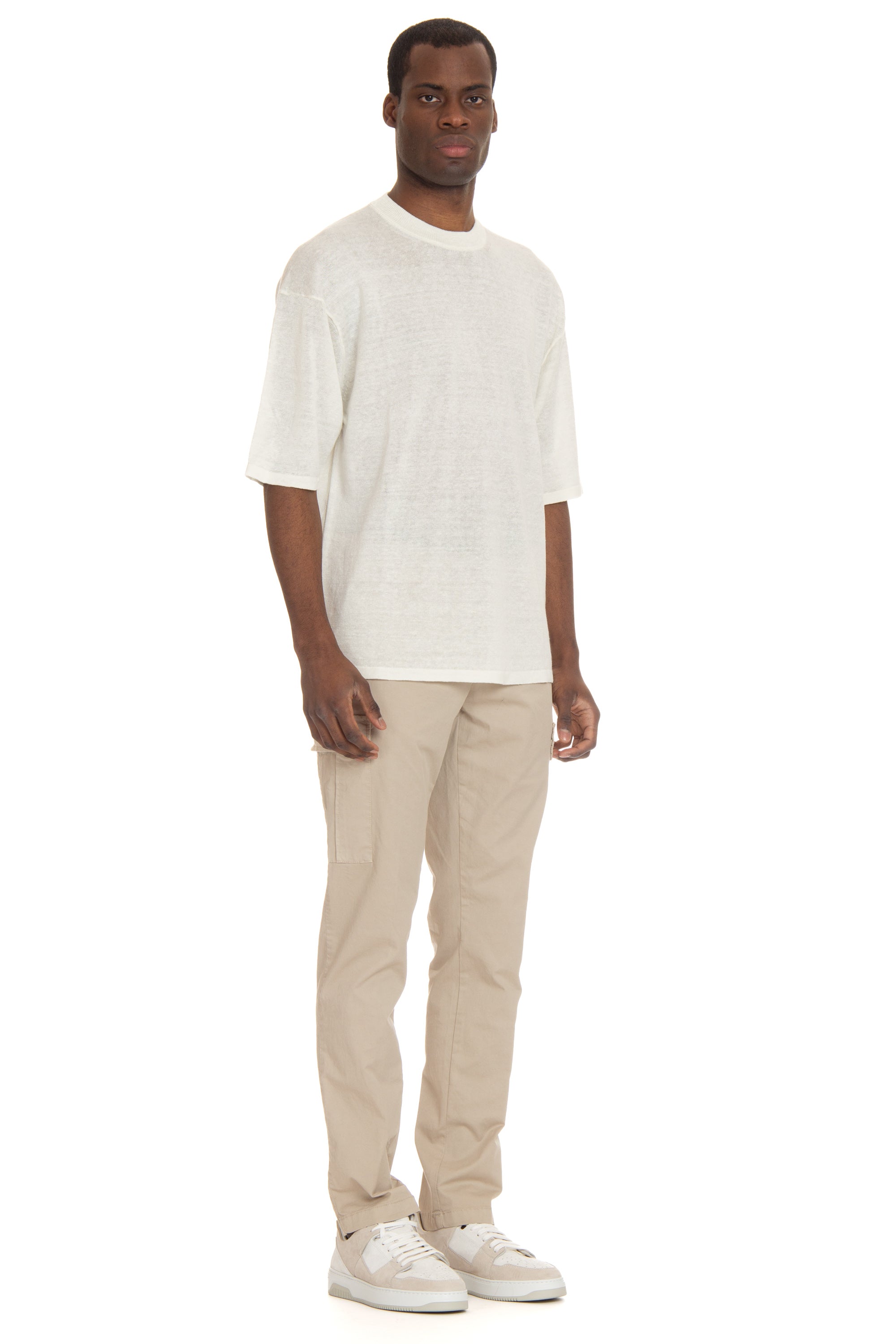 Over-fit pure linen T-shirt