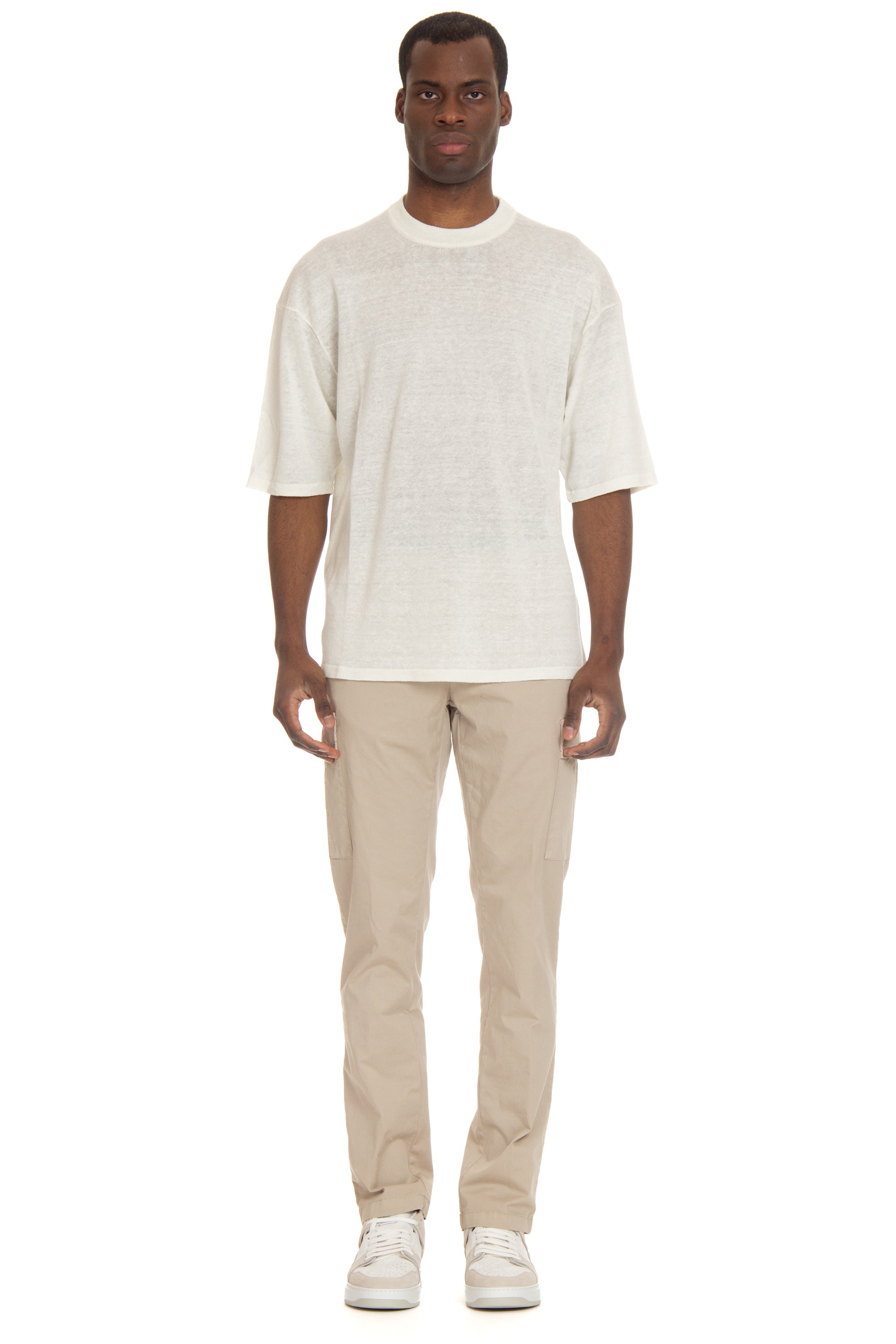 Over-fit pure linen T-shirt