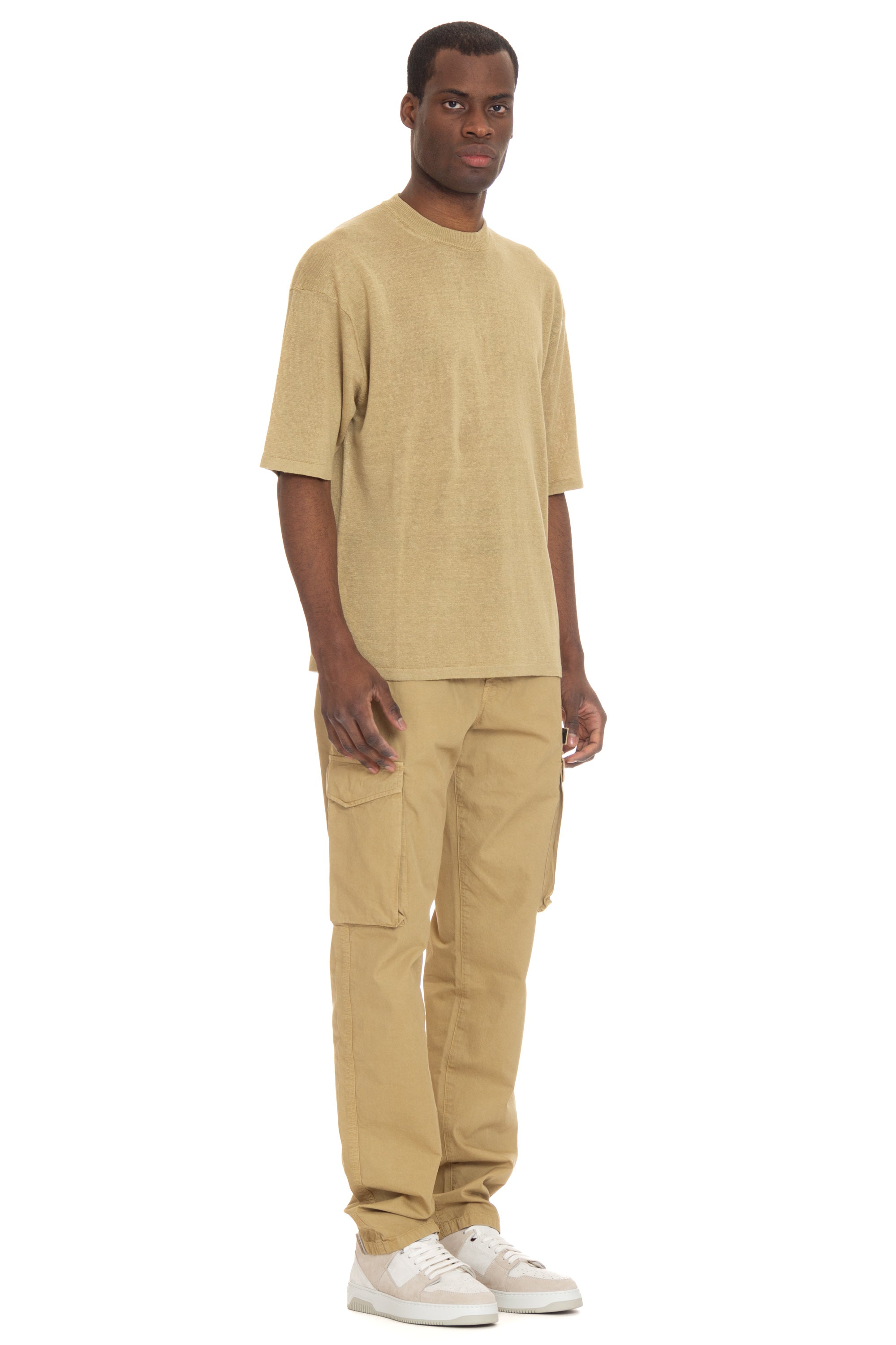 Over-fit pure linen T-shirt