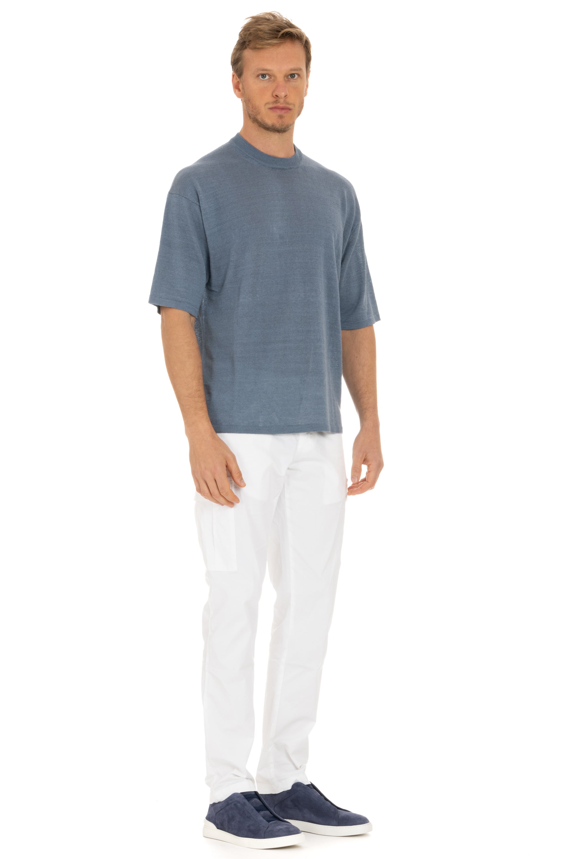 Over-fit pure linen T-shirt