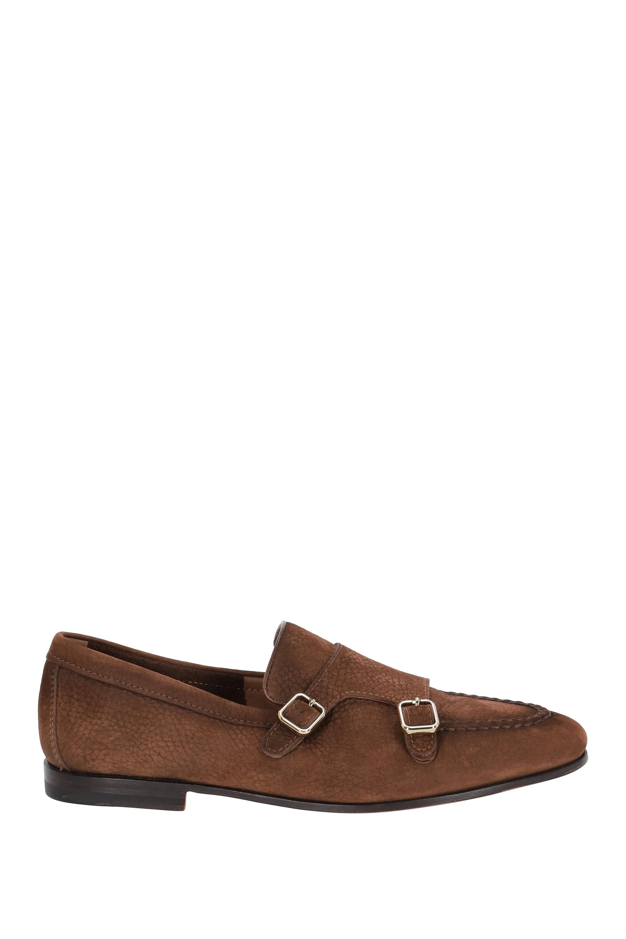 Santoni Mocassino in nabuck doppia fibbia mod. Carlos MCNC18003SA4SETG M25 