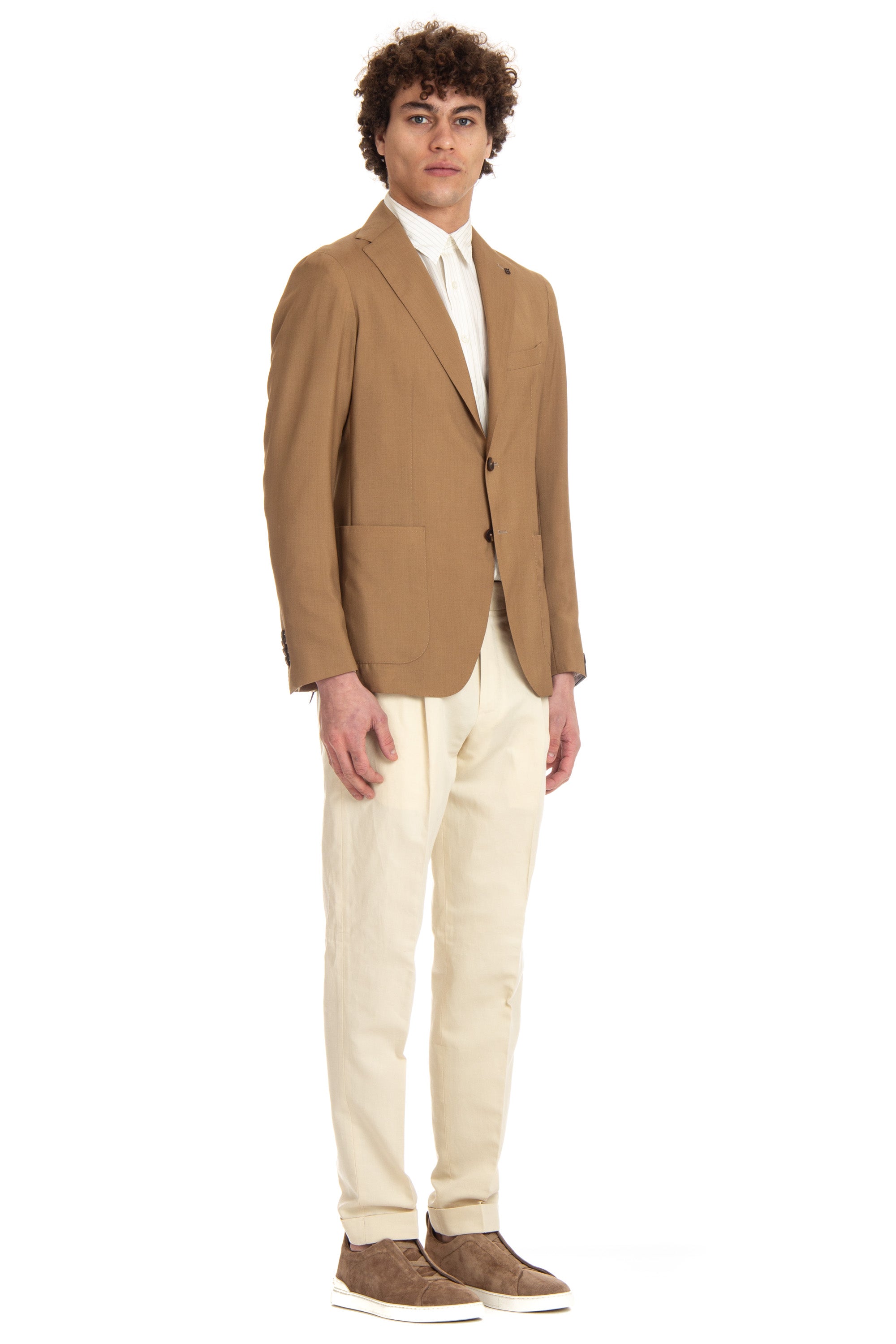 Superlight jacket in wool-silk Montecarlo line