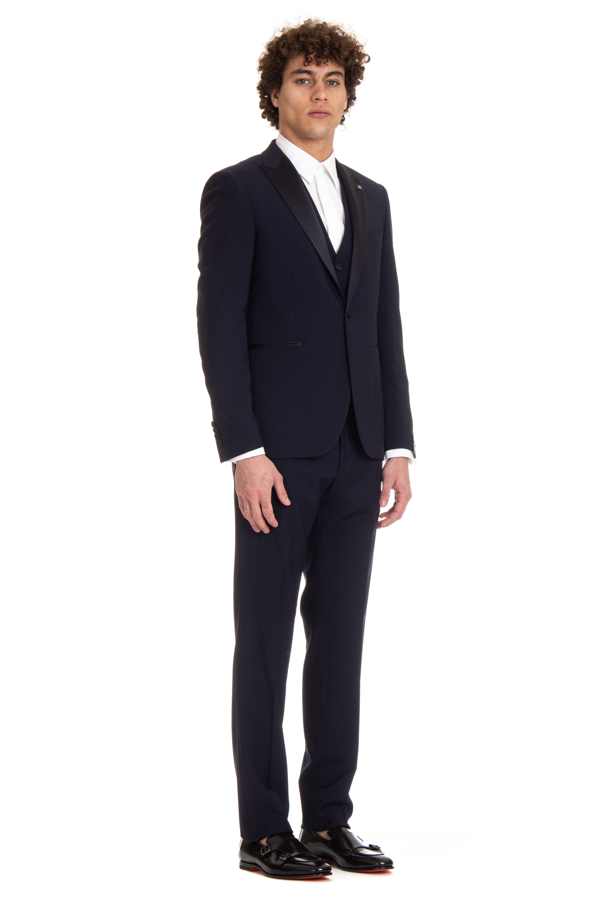 Tuxedo suit with super 120's wool vest