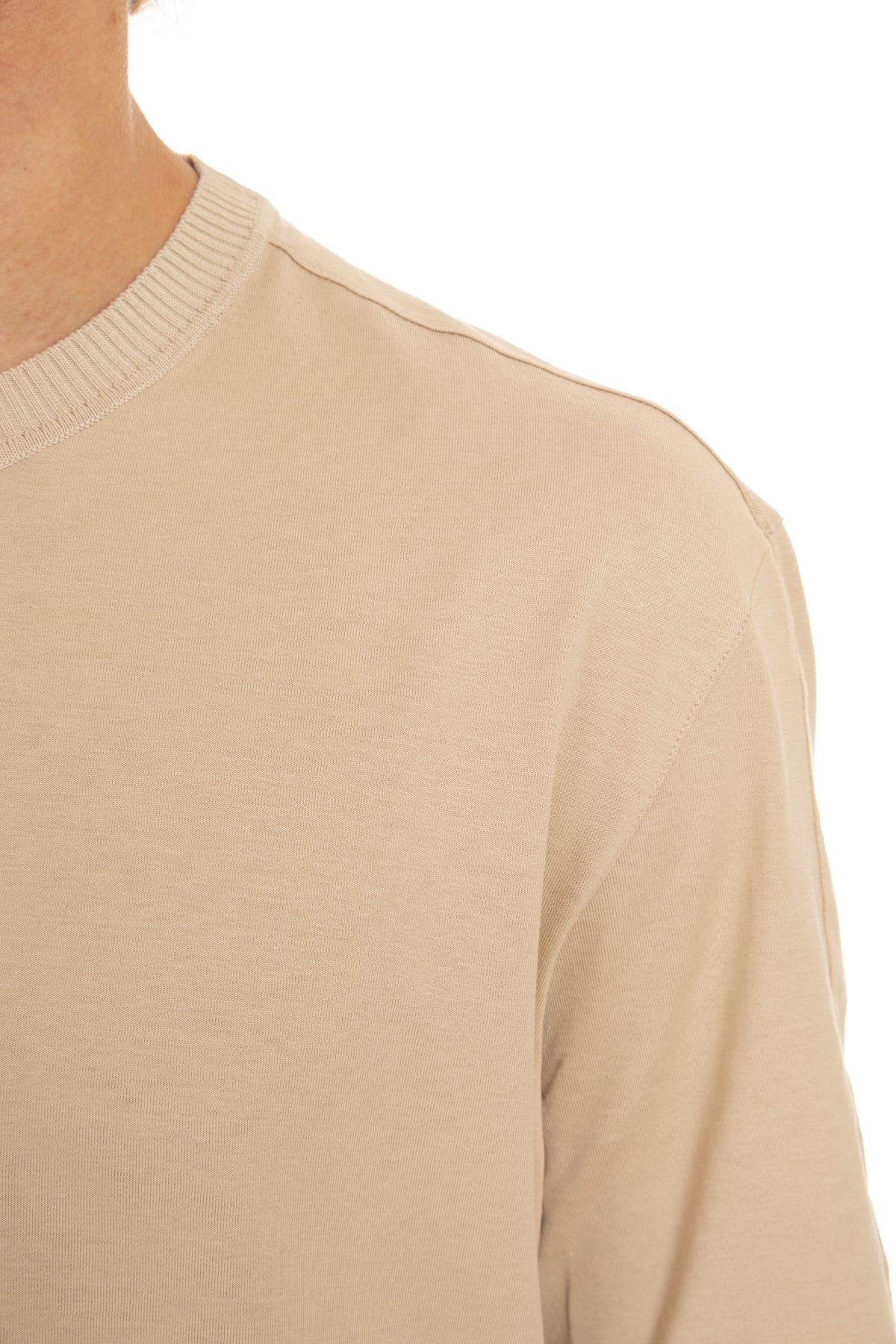 Zegna T-shirt in cotone con bordi in maglia UD379A7-D736 N03 