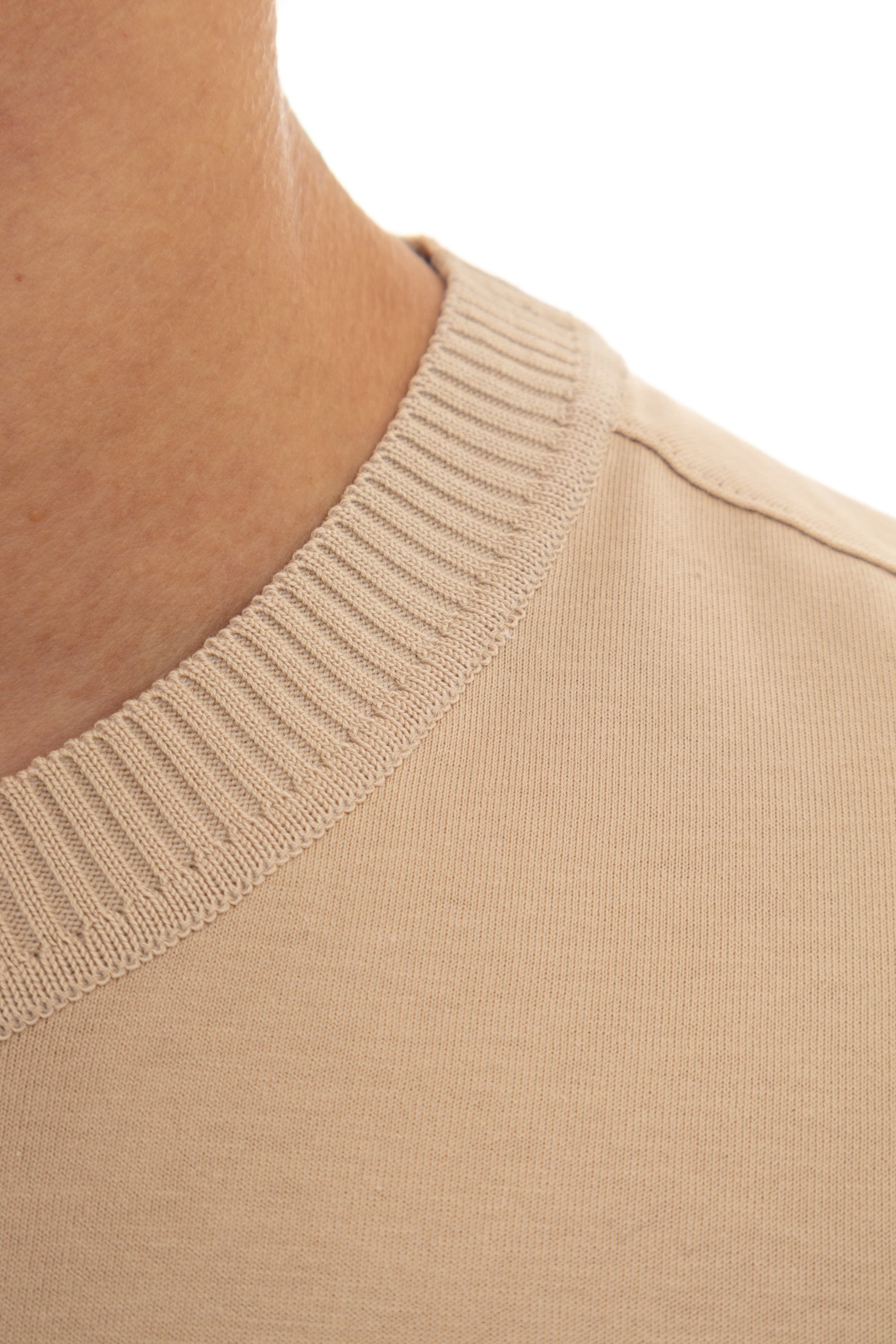 Zegna T-shirt in cotone con bordi in maglia UD379A7-D736 N03 
