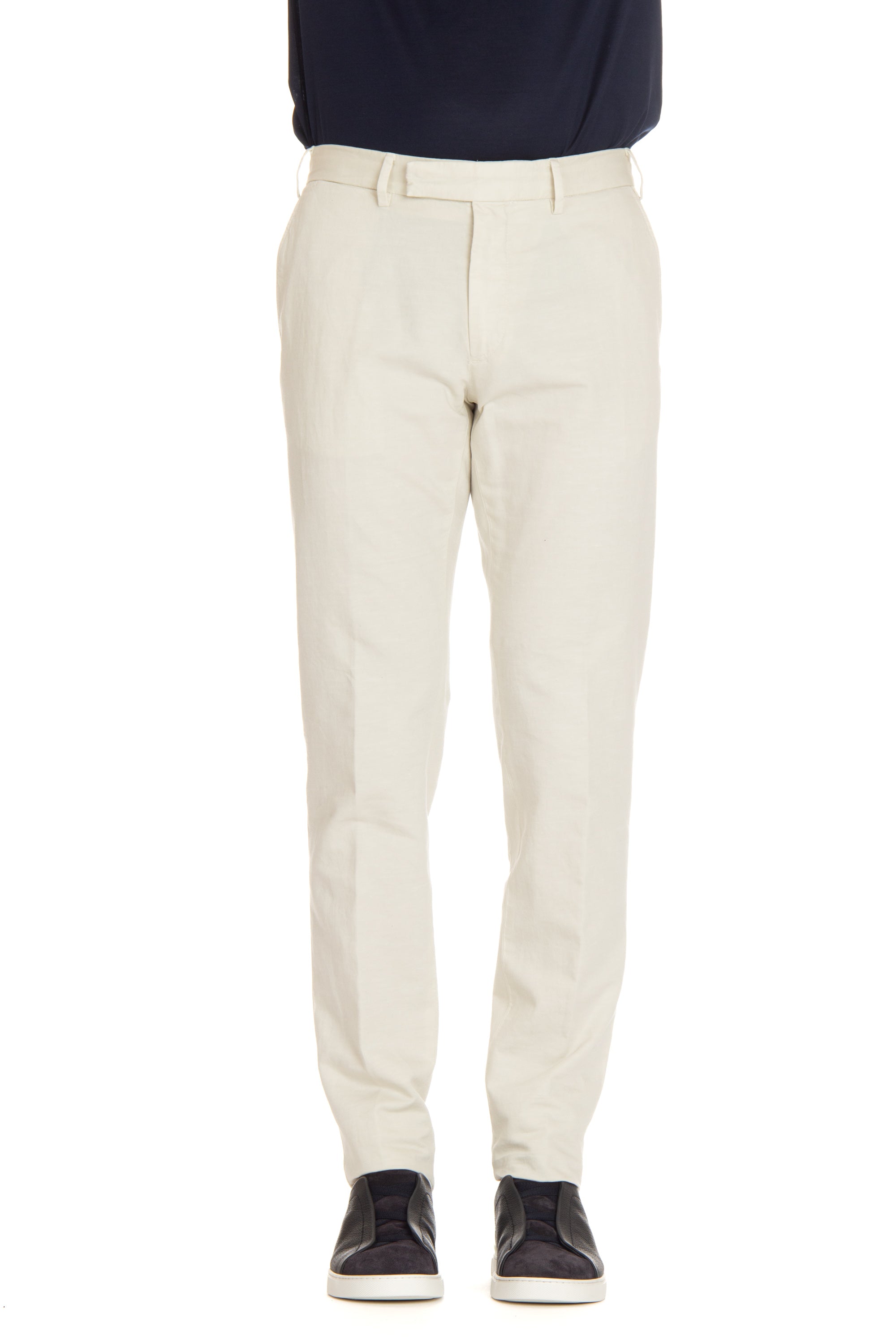 Summer chino trousers in cotton-linen