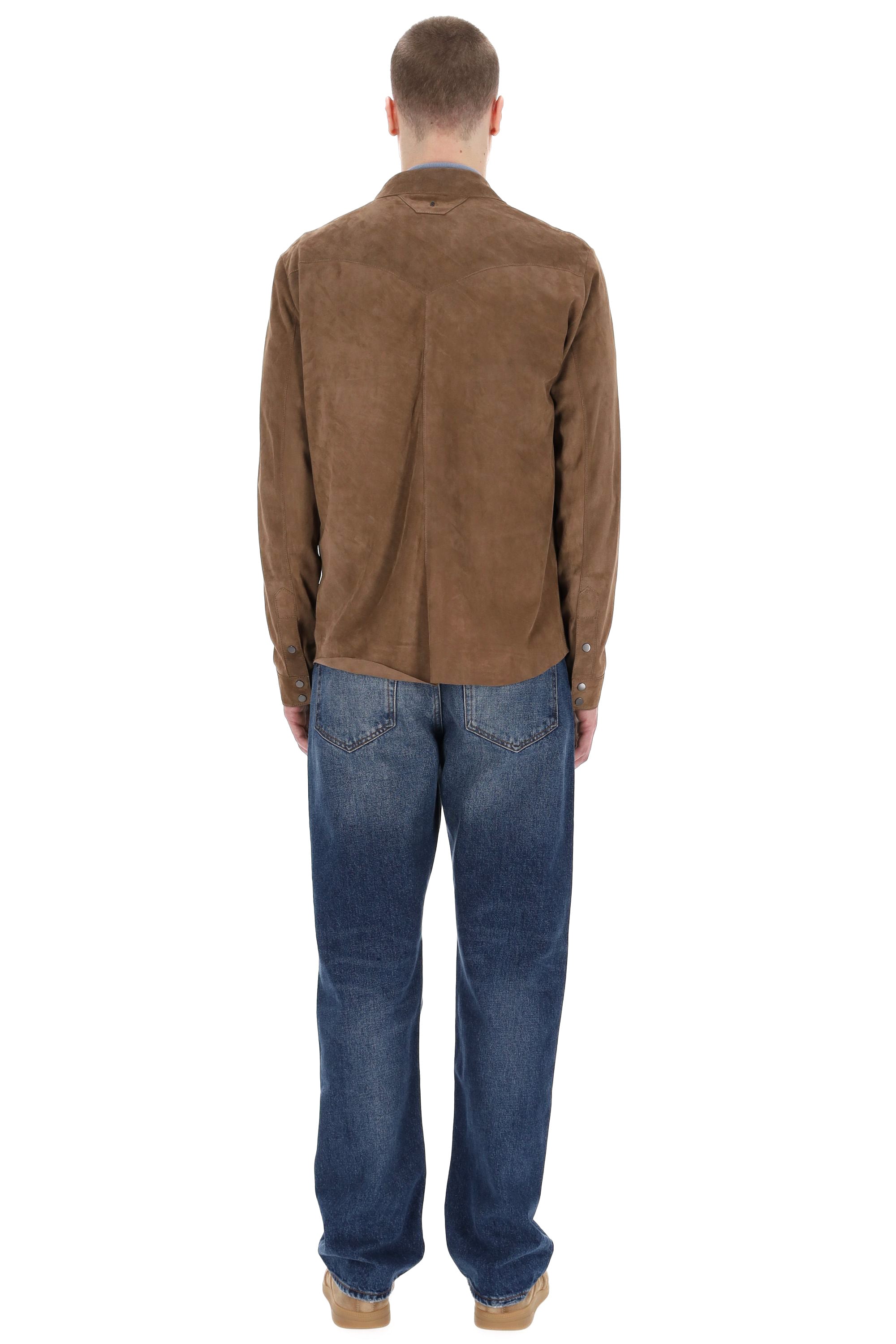 Salvatore Santoro Overshirt superlight in camoscio 48571-U COOKIE 