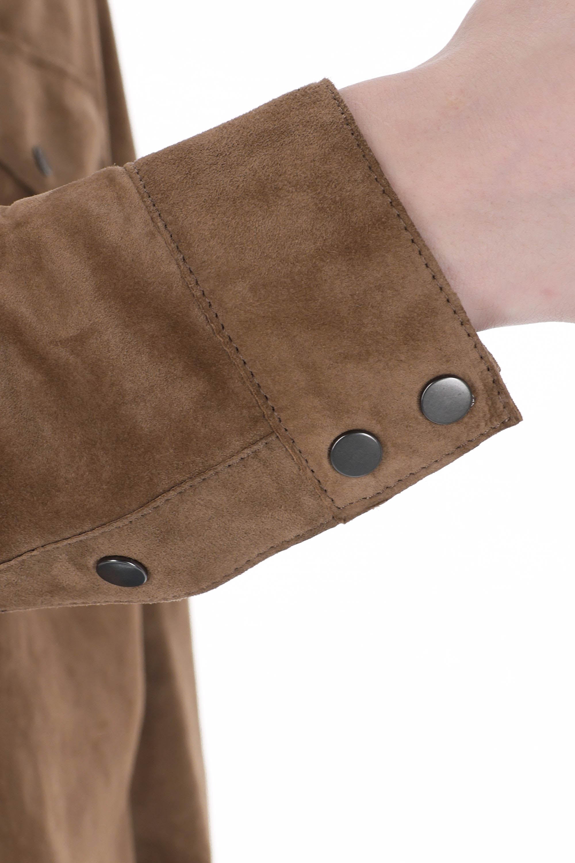 Salvatore Santoro Overshirt superlight in camoscio 48571-U COOKIE 