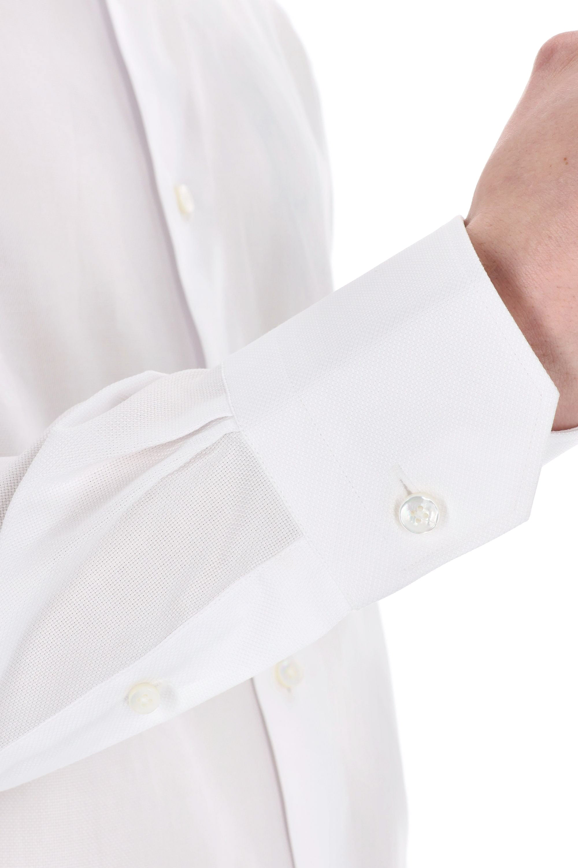 Zegna Camicia tramata in cotone Trofeo 903901A9 9MS0BA BIANCO 