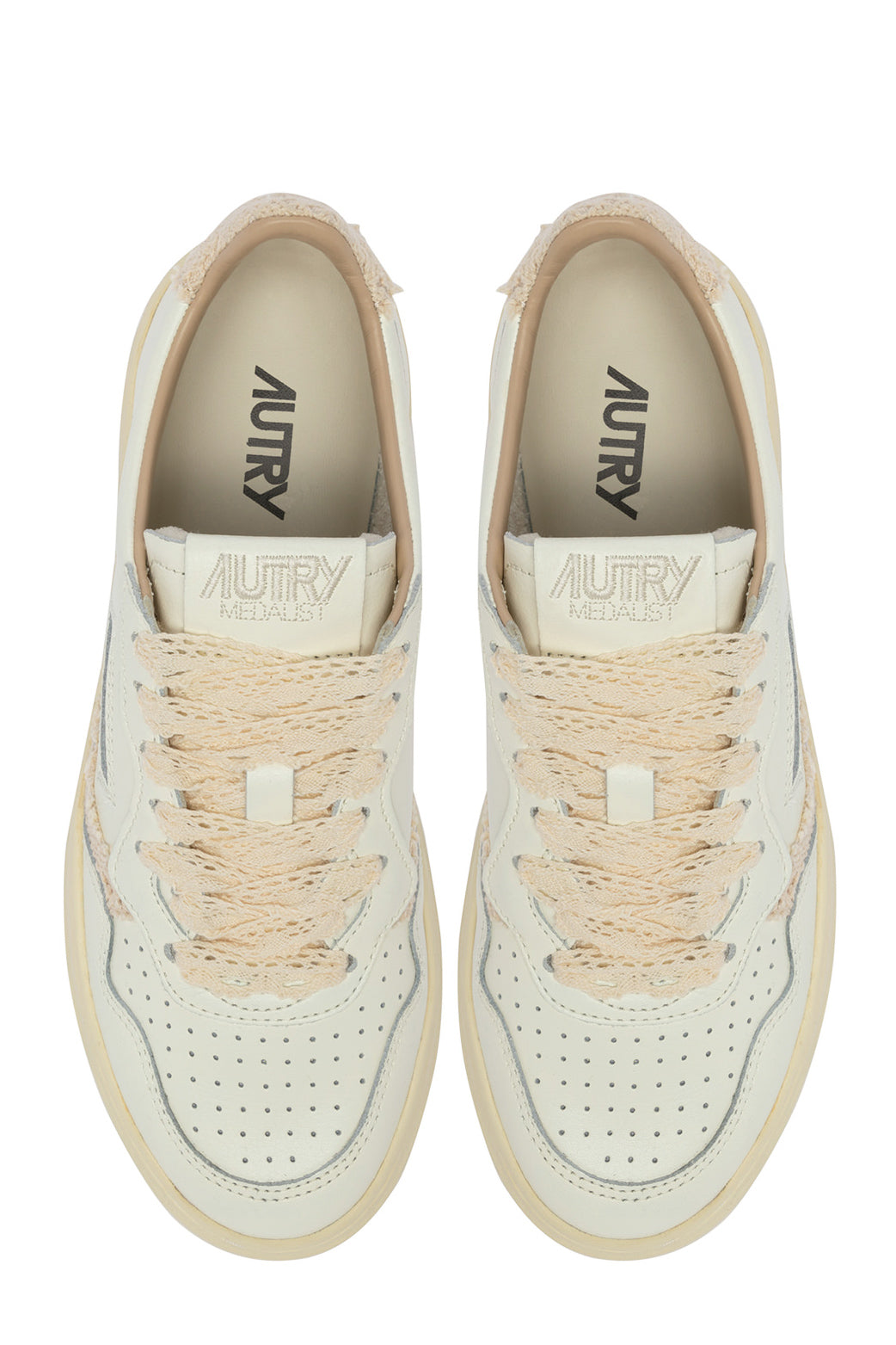 Autry Sneaker donna Medalist in pelle con dettagli macrame AULW MJ01 MRSH/ECRU 