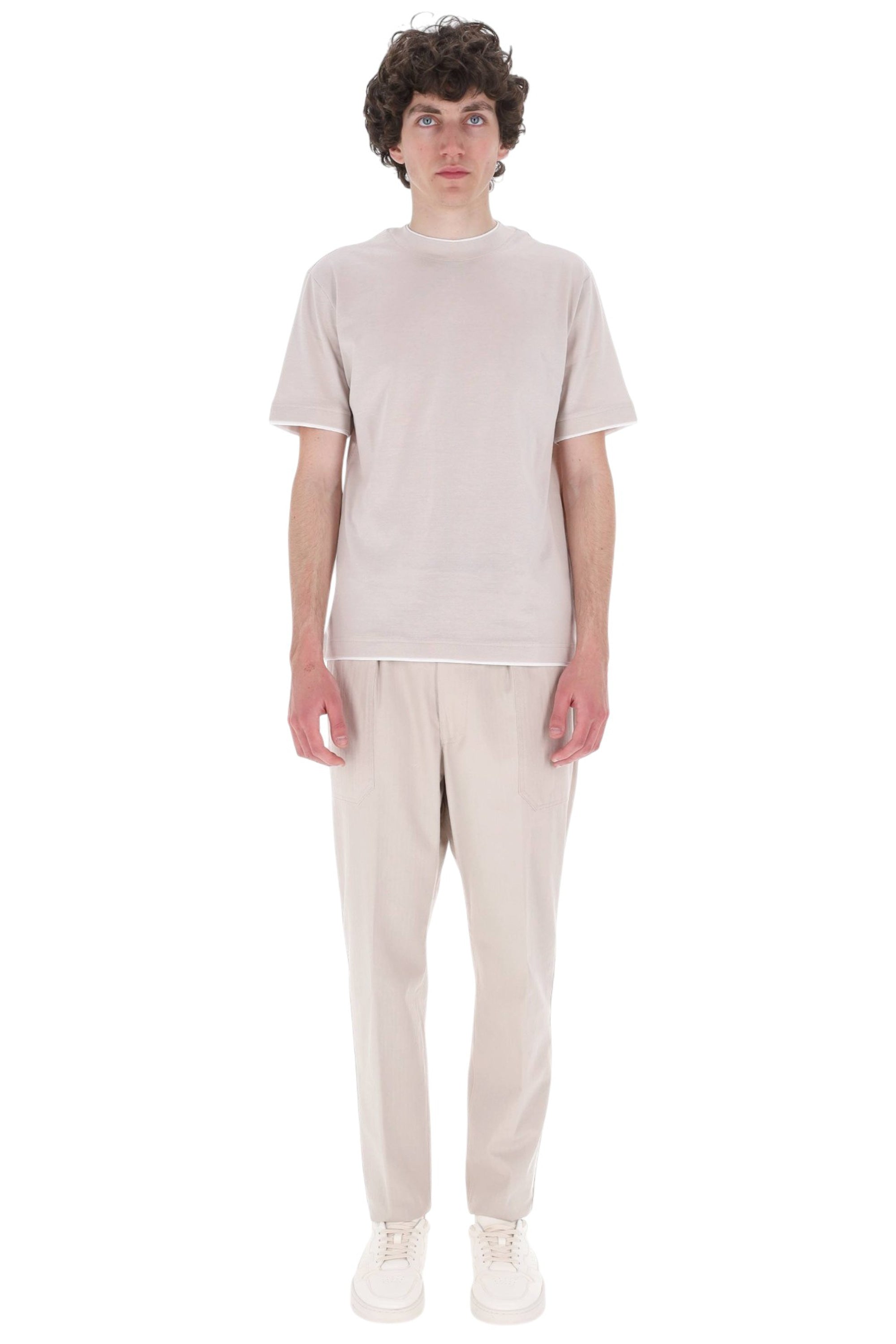Eleventy T-shirt in cotone con doppi profili M75TSHM04 TES0M237 03-01 