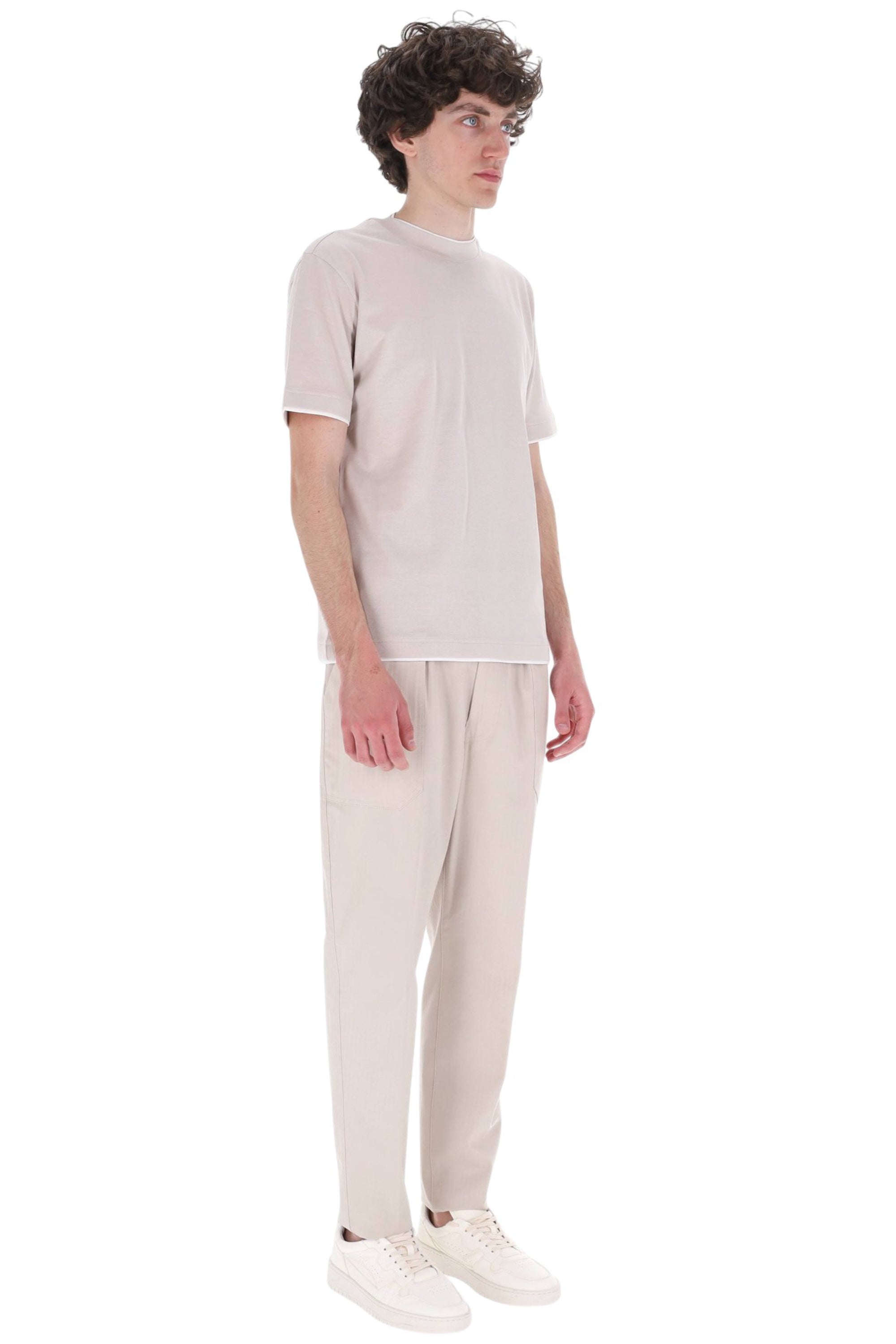 Eleventy T-shirt in cotone con doppi profili M75TSHM04 TES0M237 03-01 