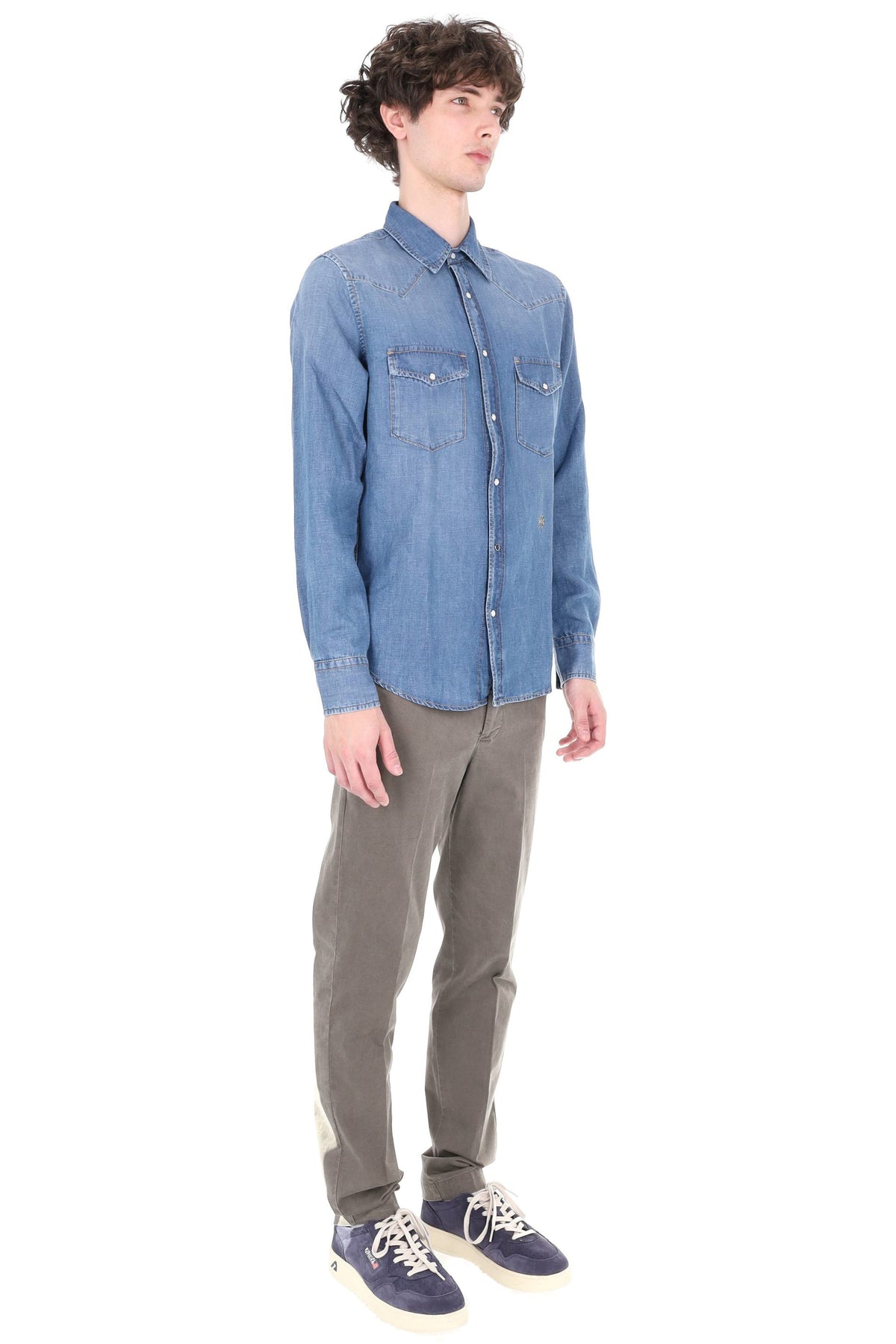 Jacob Cohen Camicia denim texas in cotone-lino C0002-017-T883A 300D 