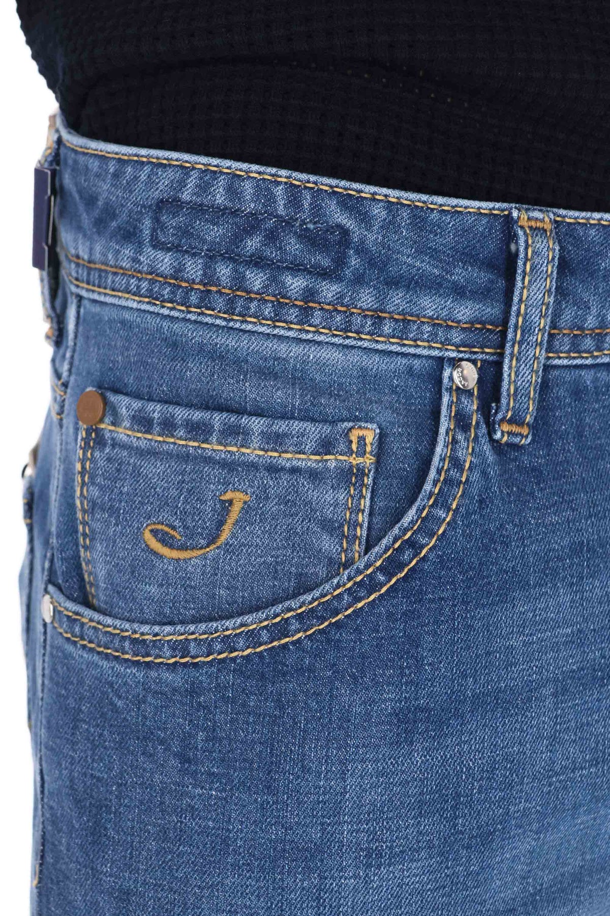 Jacob Cohen Jeans etichetta camoscio in cotone comfort Scott fit QE015-034-S3736 200D 