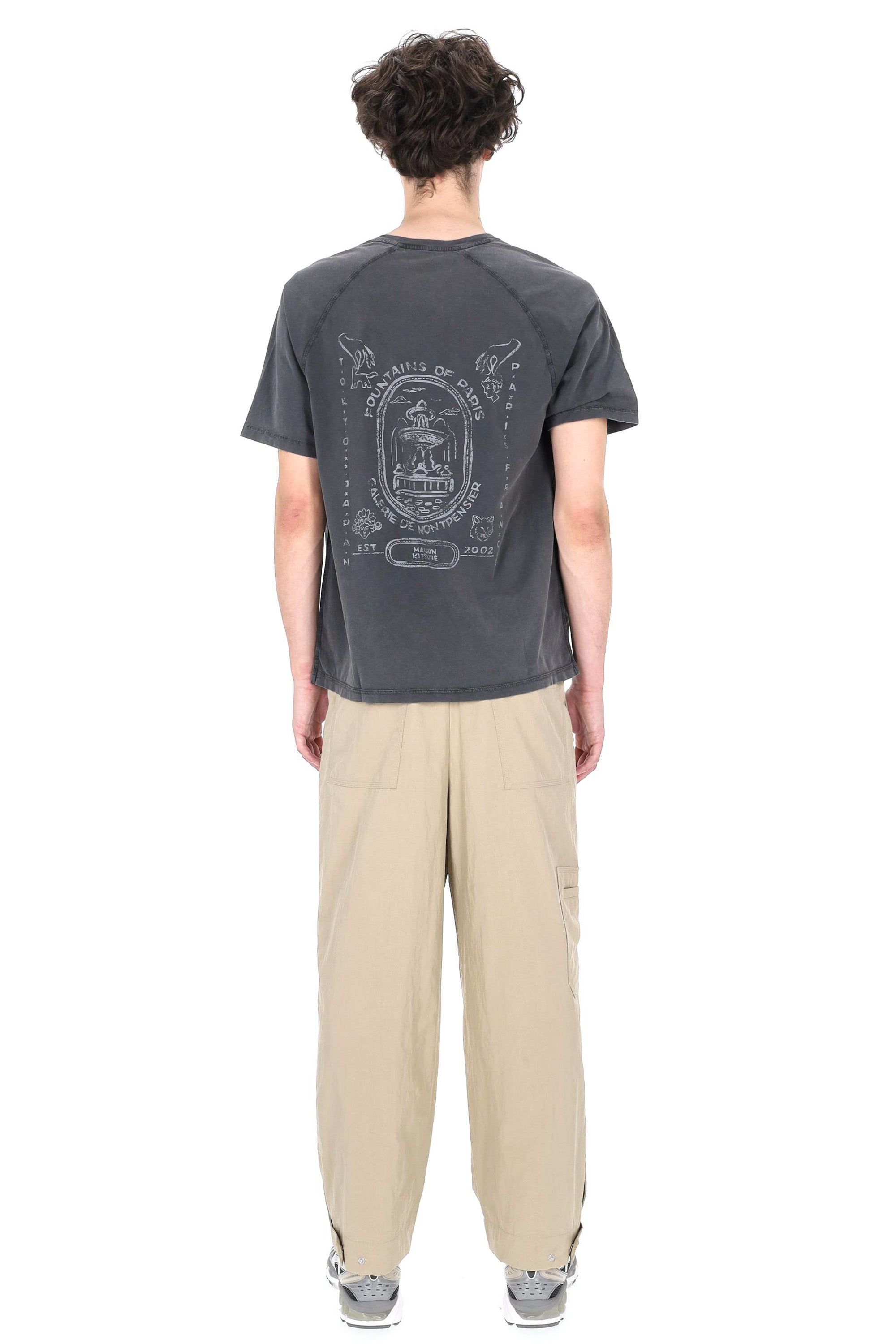 Maison Kitsuné T-shirt in cotone faded QM00103KJ7036 BLACK FADED 
