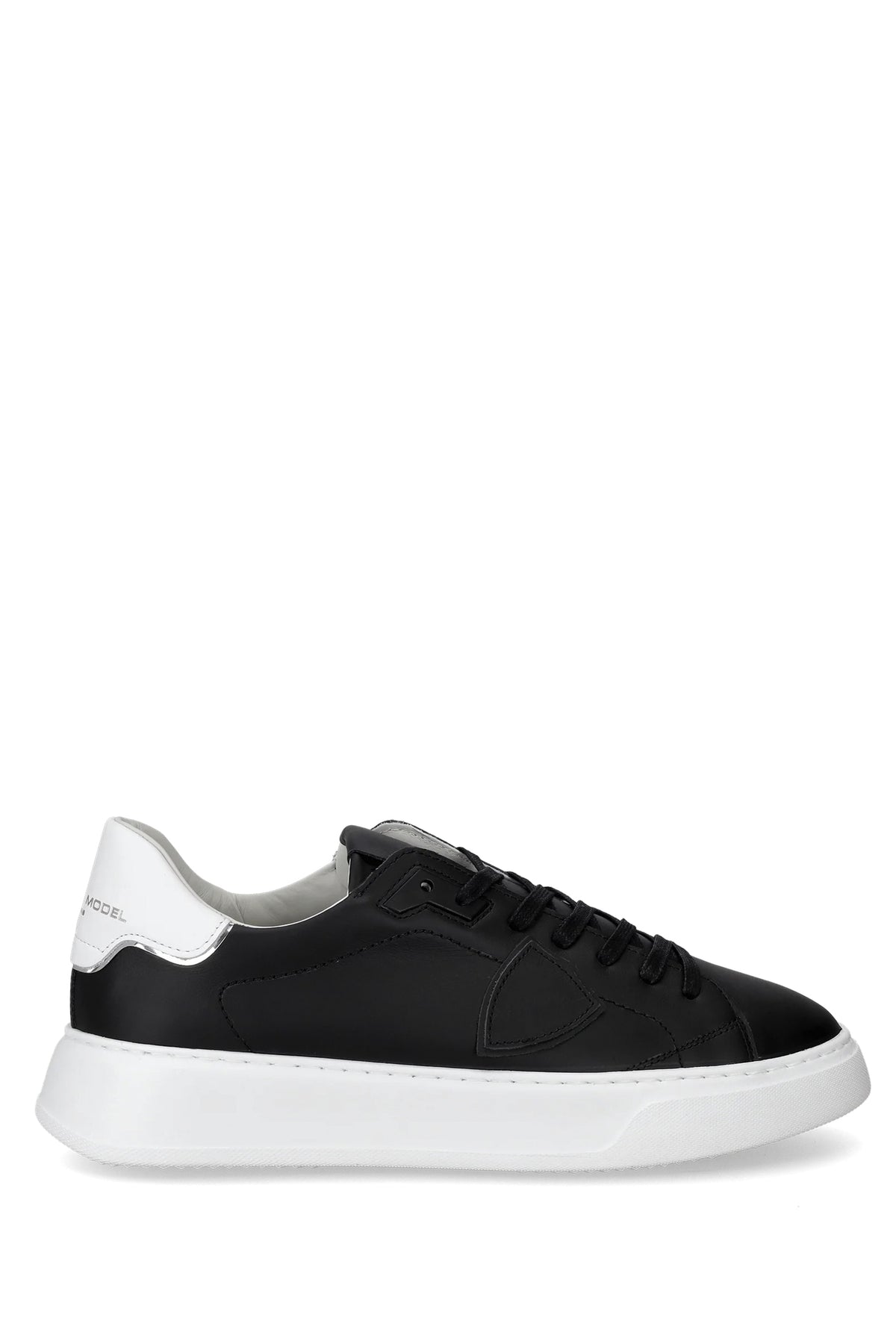 Philippe Model Sneaker low Temple in pelle black con talloncino bianco BTLU-V002 BLACK 