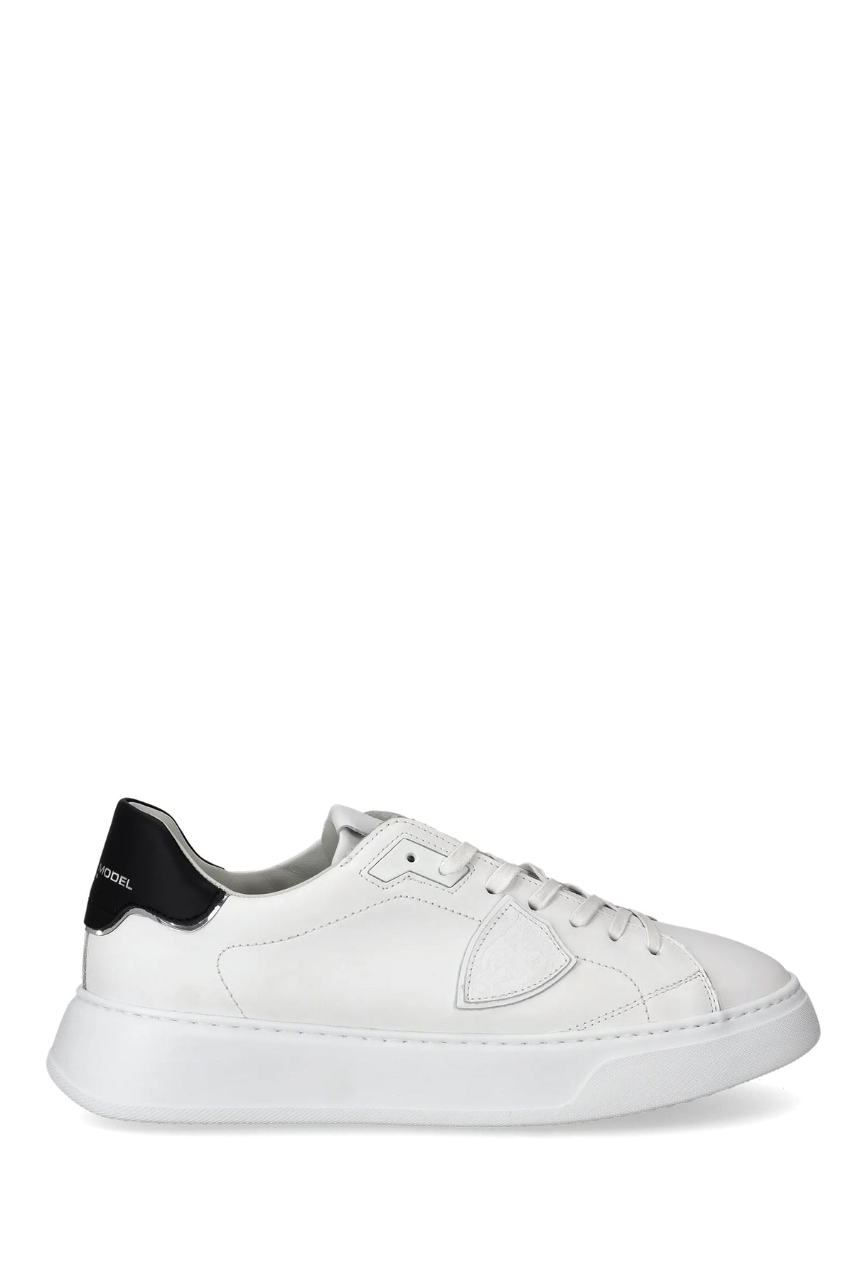 Philippe Model Sneaker low Temple in pelle white con talloncino nero BTLU-V007 WHITE 