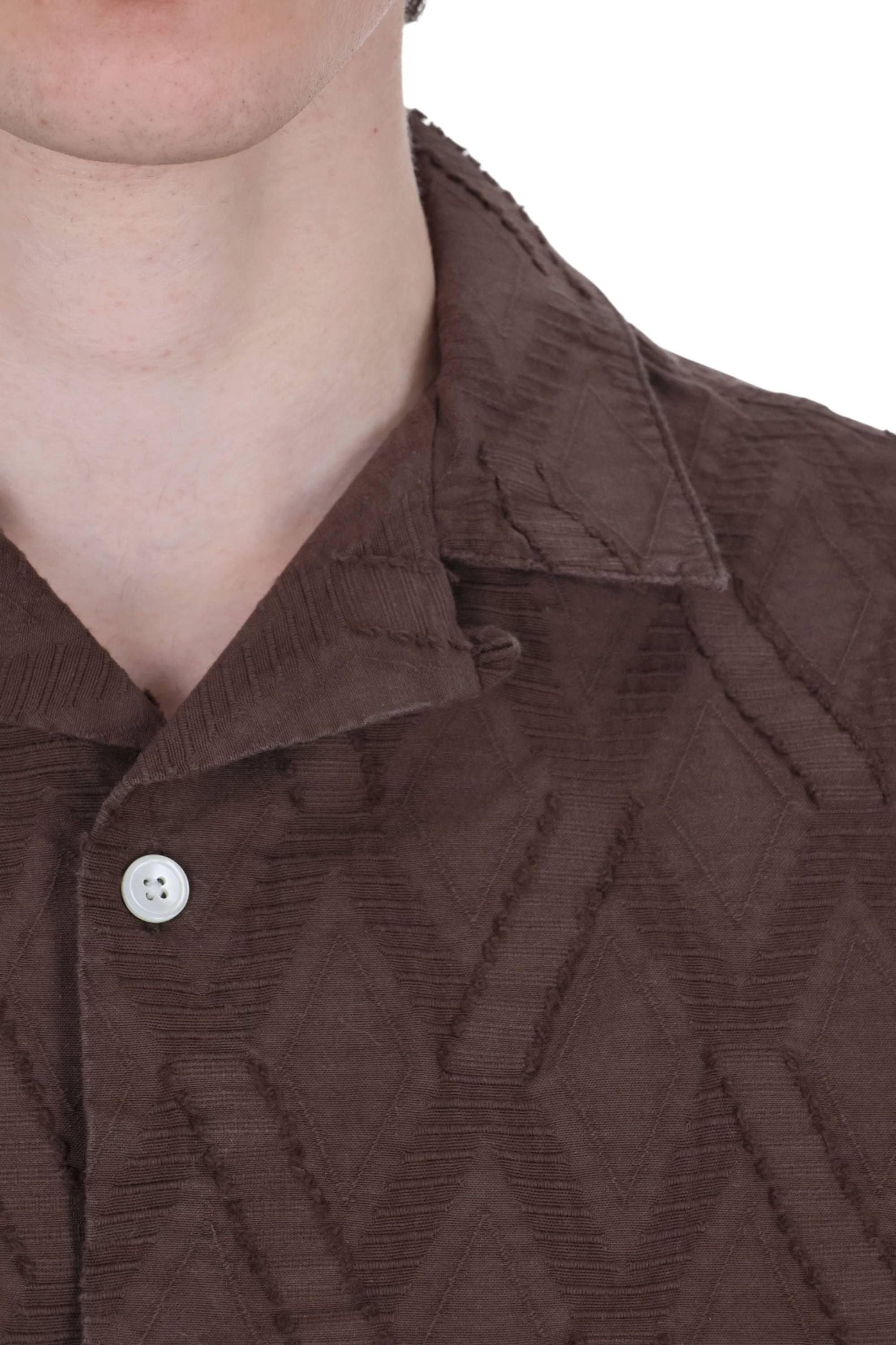 Portuguese Flannel Camicia Ike in cotone collo bowling 058 MLTC 