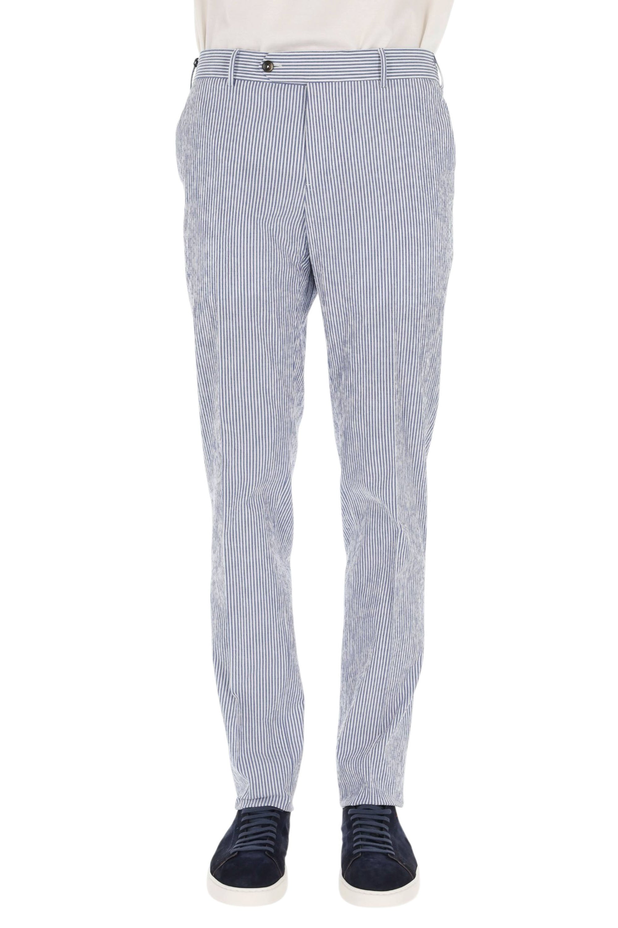 PT Torino Pantalone in seersucher rigato di cotone Slim jogger fit COVSJGZ20CL1 SD83 0340 