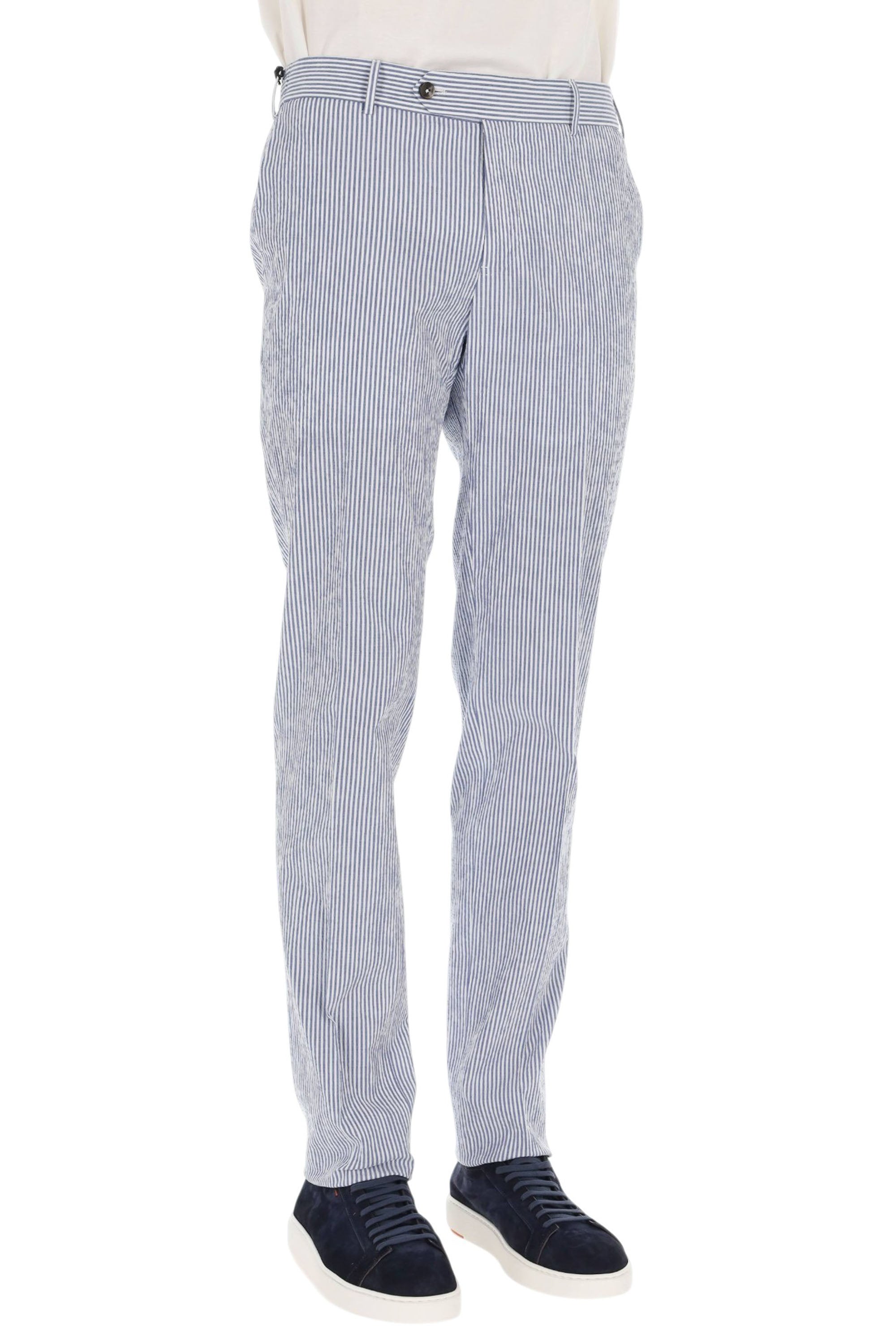 PT Torino Pantalone in seersucher rigato di cotone Slim jogger fit COVSJGZ20CL1 SD83 0340 