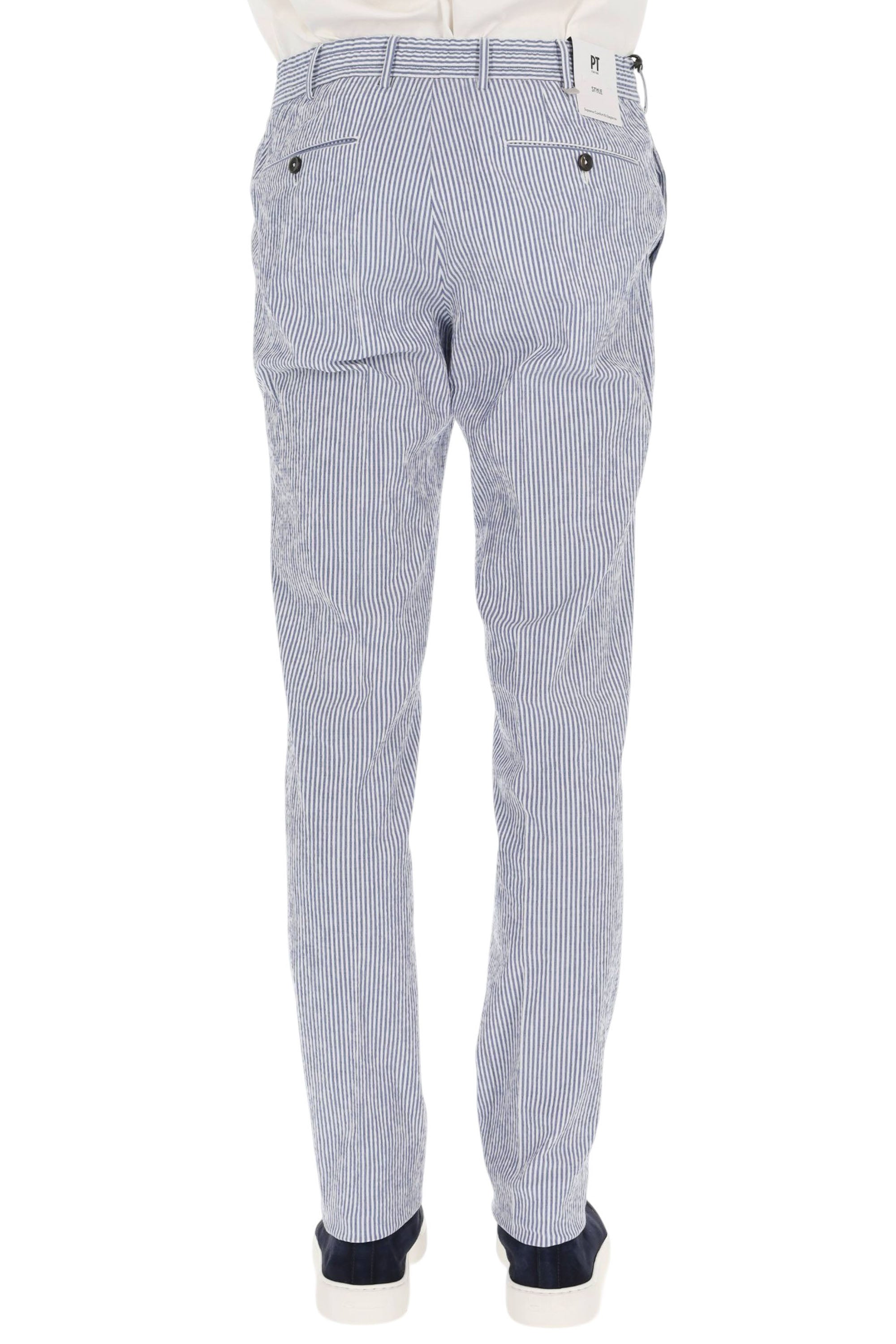 PT Torino Pantalone in seersucher rigato di cotone Slim jogger fit COVSJGZ20CL1 SD83 0340 