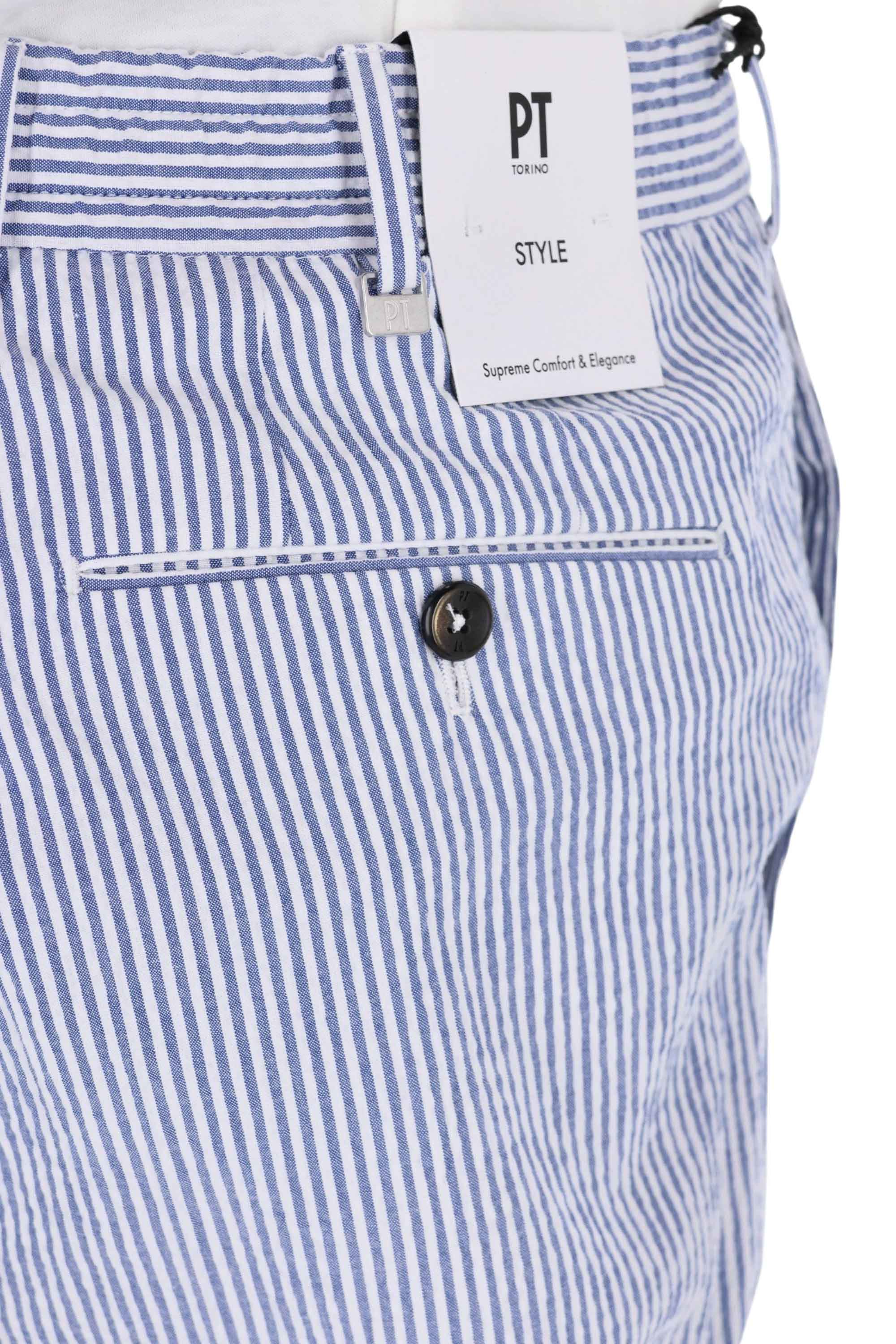 PT Torino Pantalone in seersucher rigato di cotone Slim jogger fit COVSJGZ20CL1 SD83 0340 