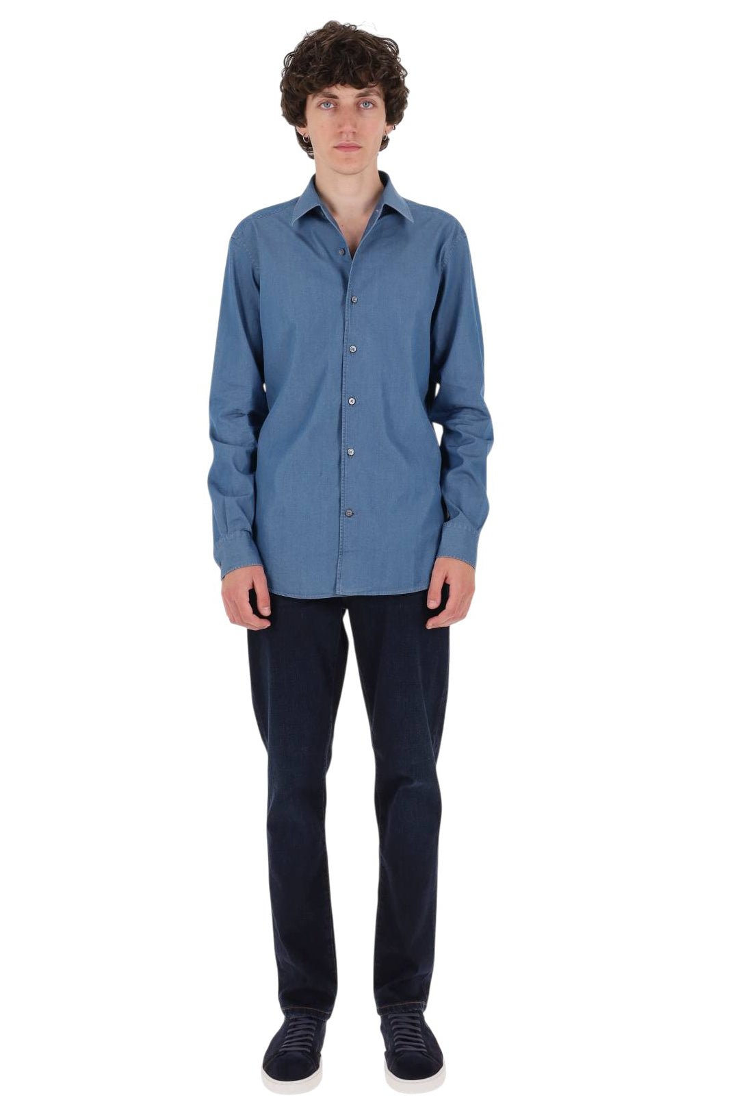 Zegna Camicia in denim collo paramontura RUHX25A3-SRO1-002G 054 