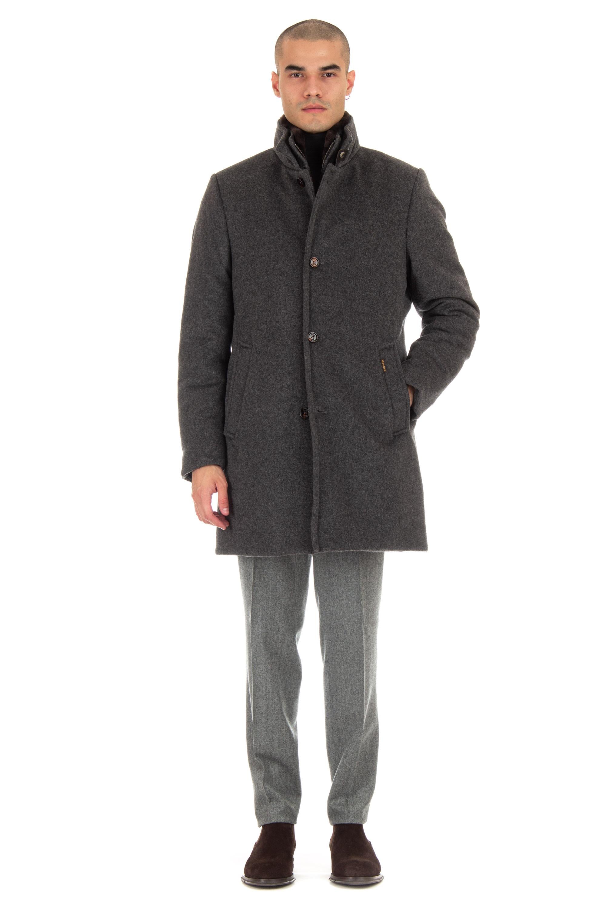 Cappotto in lana imbottito in piuma con collo in castorino Bond-Fur-Le BOND-FUR-LE U0111 Moorer 