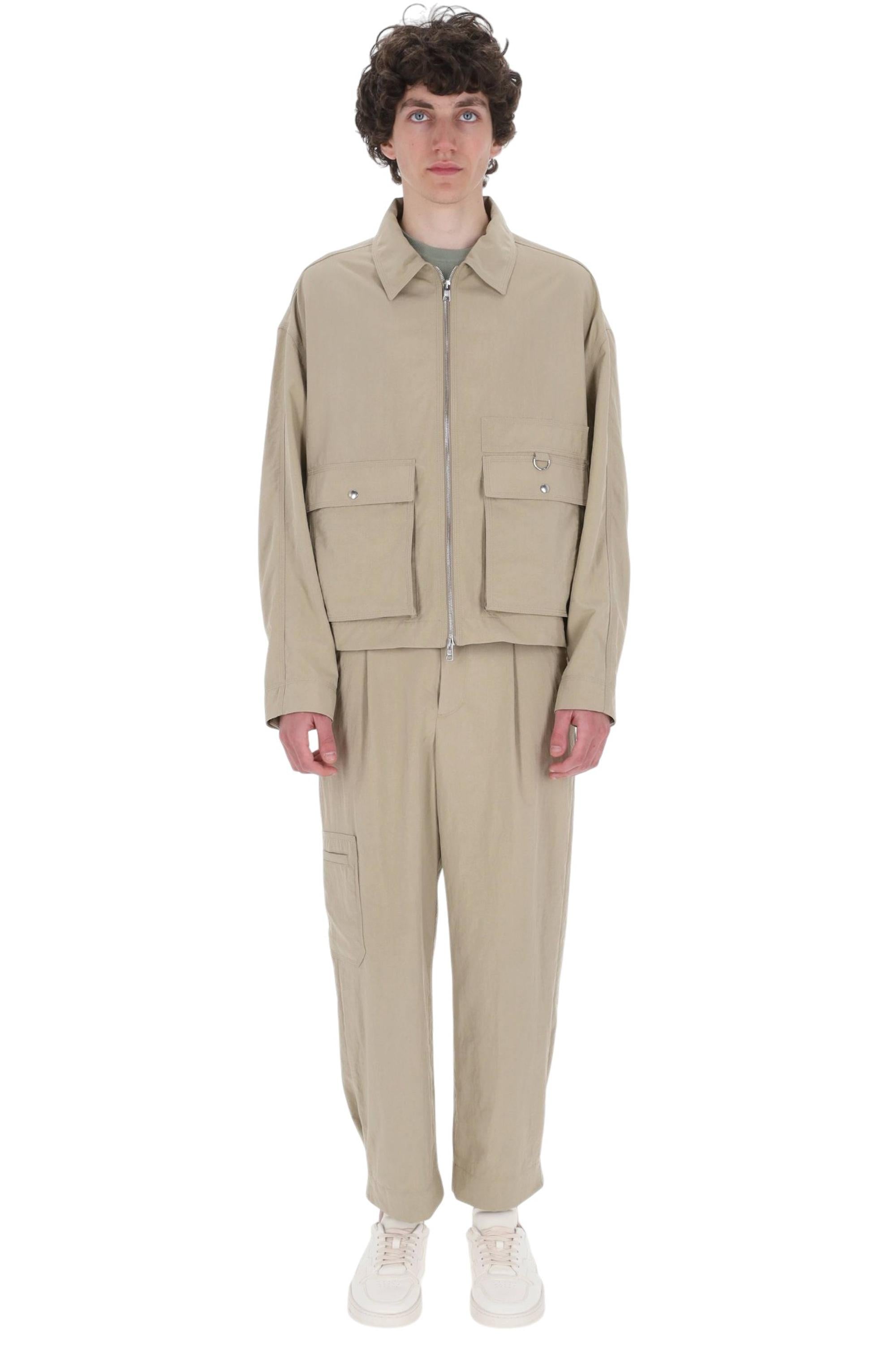 Maison Kitsuné Giubbino cropped in leggero canvas di cotone QM02102WW9082 TEA LEAF 