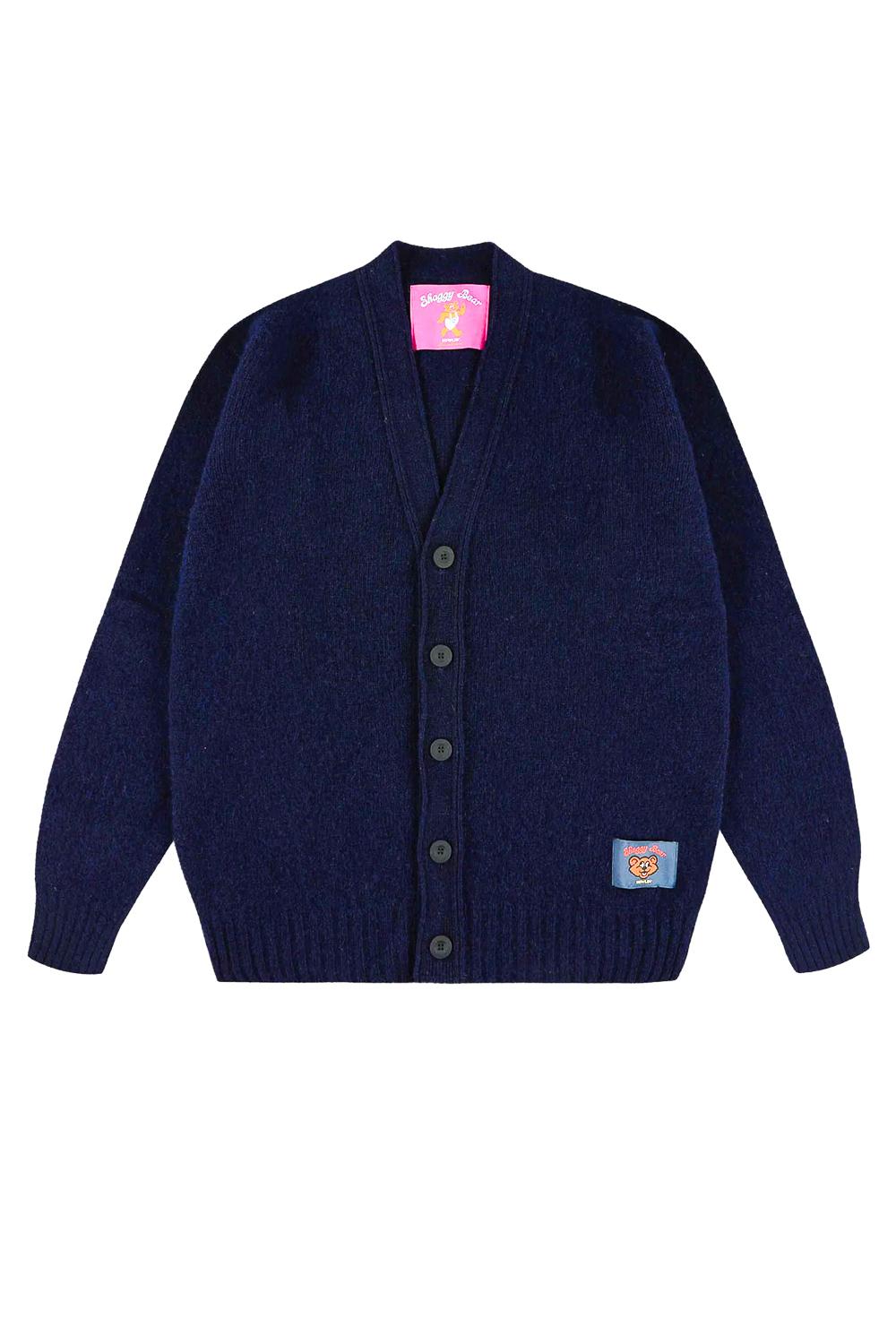 Howlin' Cardigan in lana shetland Shaggy Bear boxy fit SHAGGY BEAR CARDIGAN NAVY 