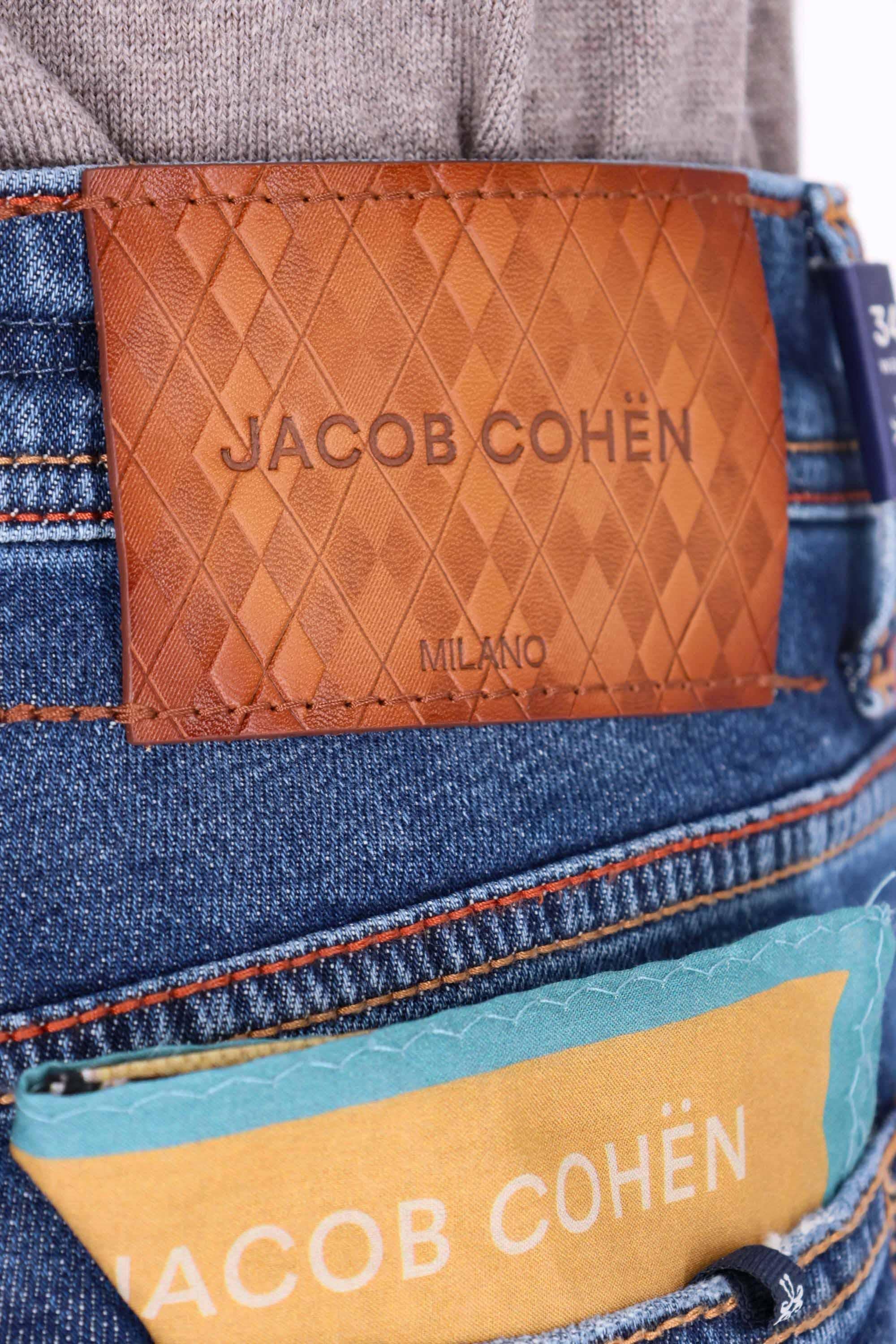 Jacob Cohen Jeans comfort con etichetta in pelle lavorazione rombi Bard fit JUM_QM004-032-S3630 200D 