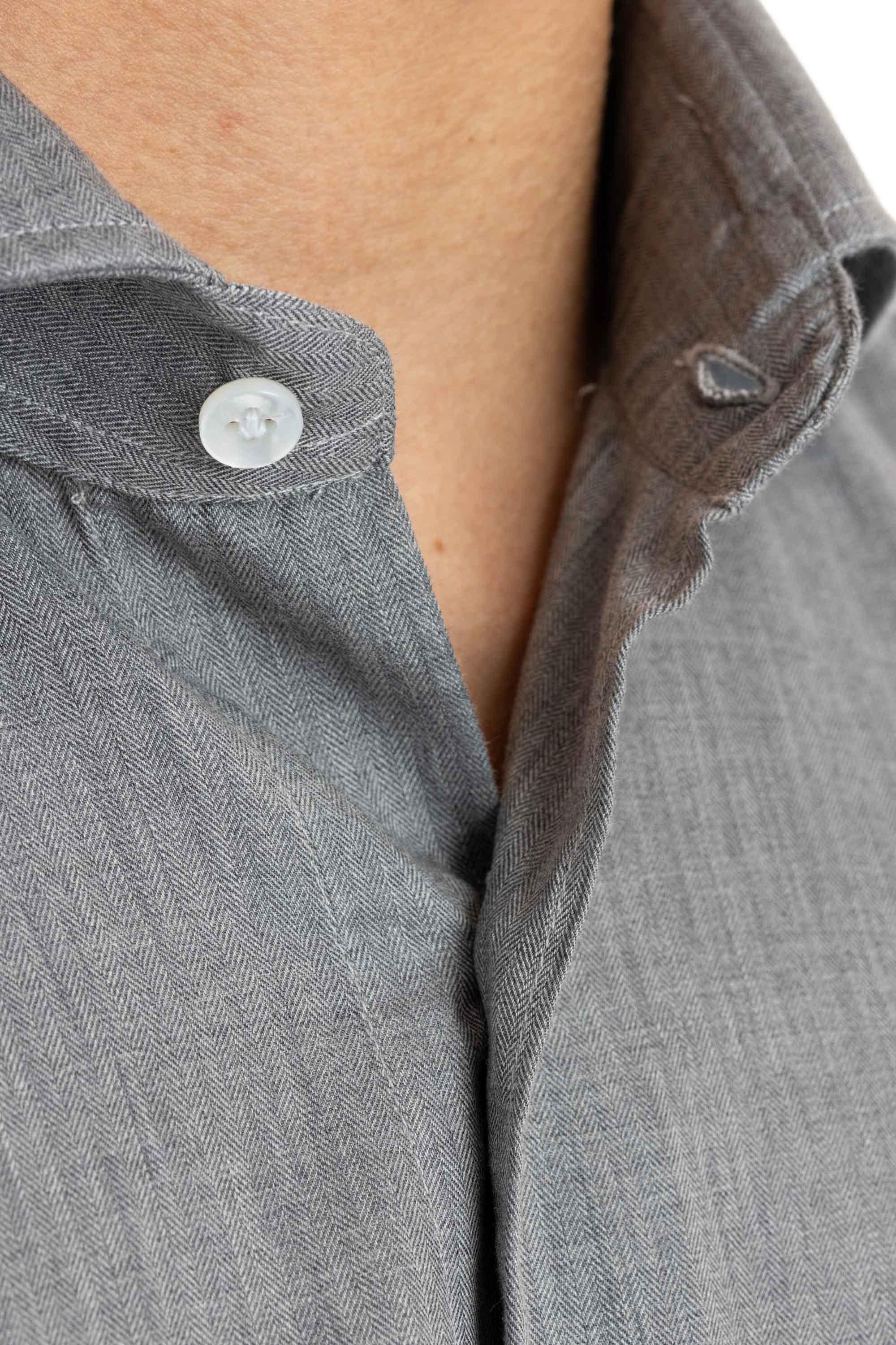 Camicia micro resca in leggera flanella di cotone Etichetta Culto K1U13P0144030.U 0005 Barba 