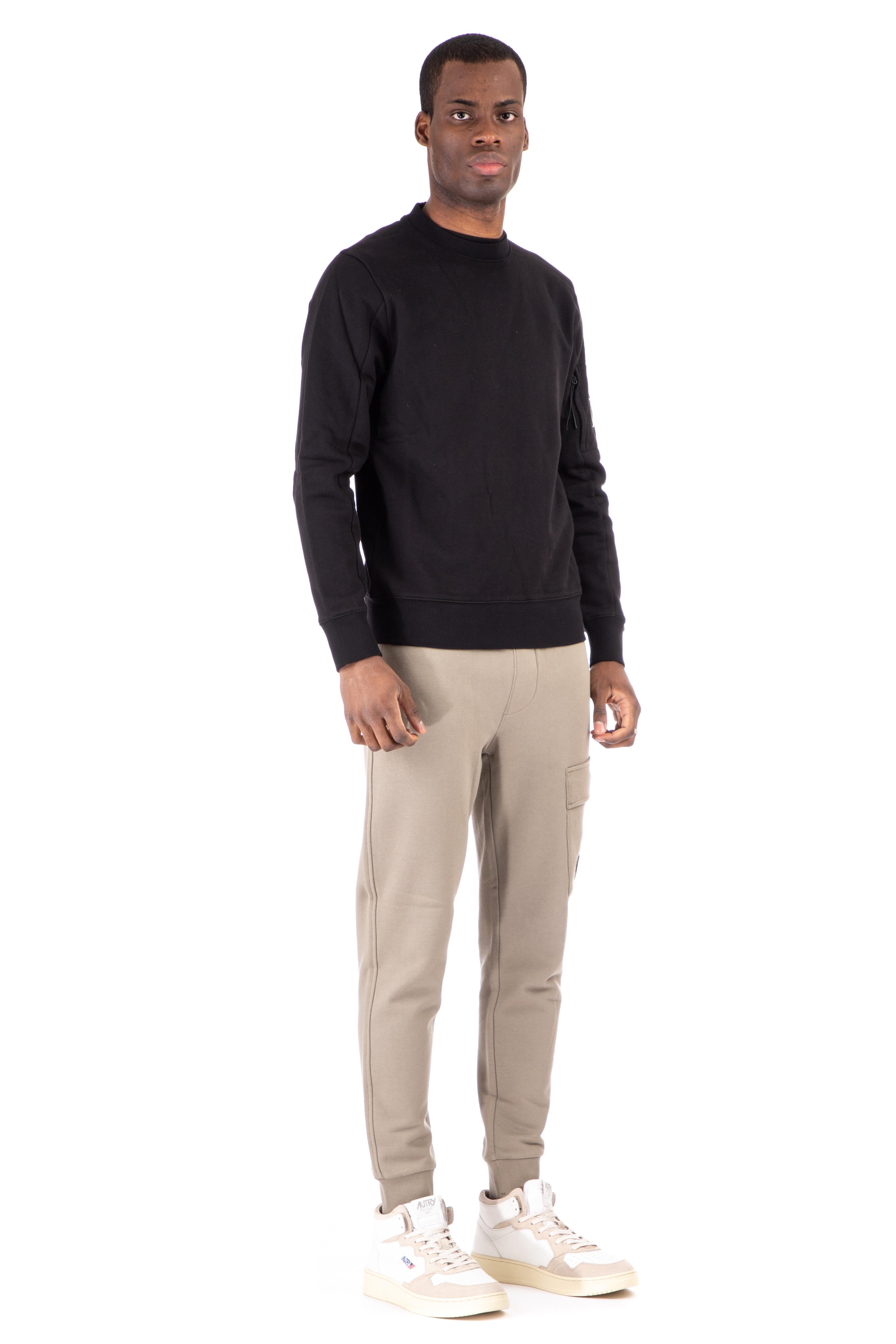 Felpa girocollo in cotone diagonale CMSS022A 005086W/2 999 CP Company 