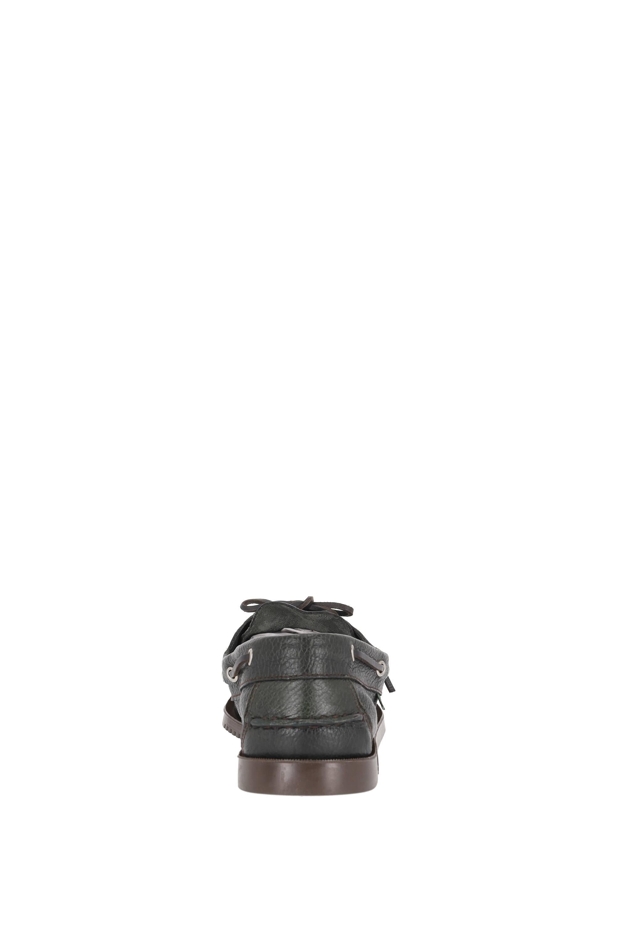 Paraboot Mocassino da barca in pelle di cervo modello Barth 780550 MARRON-CERF KAKI 