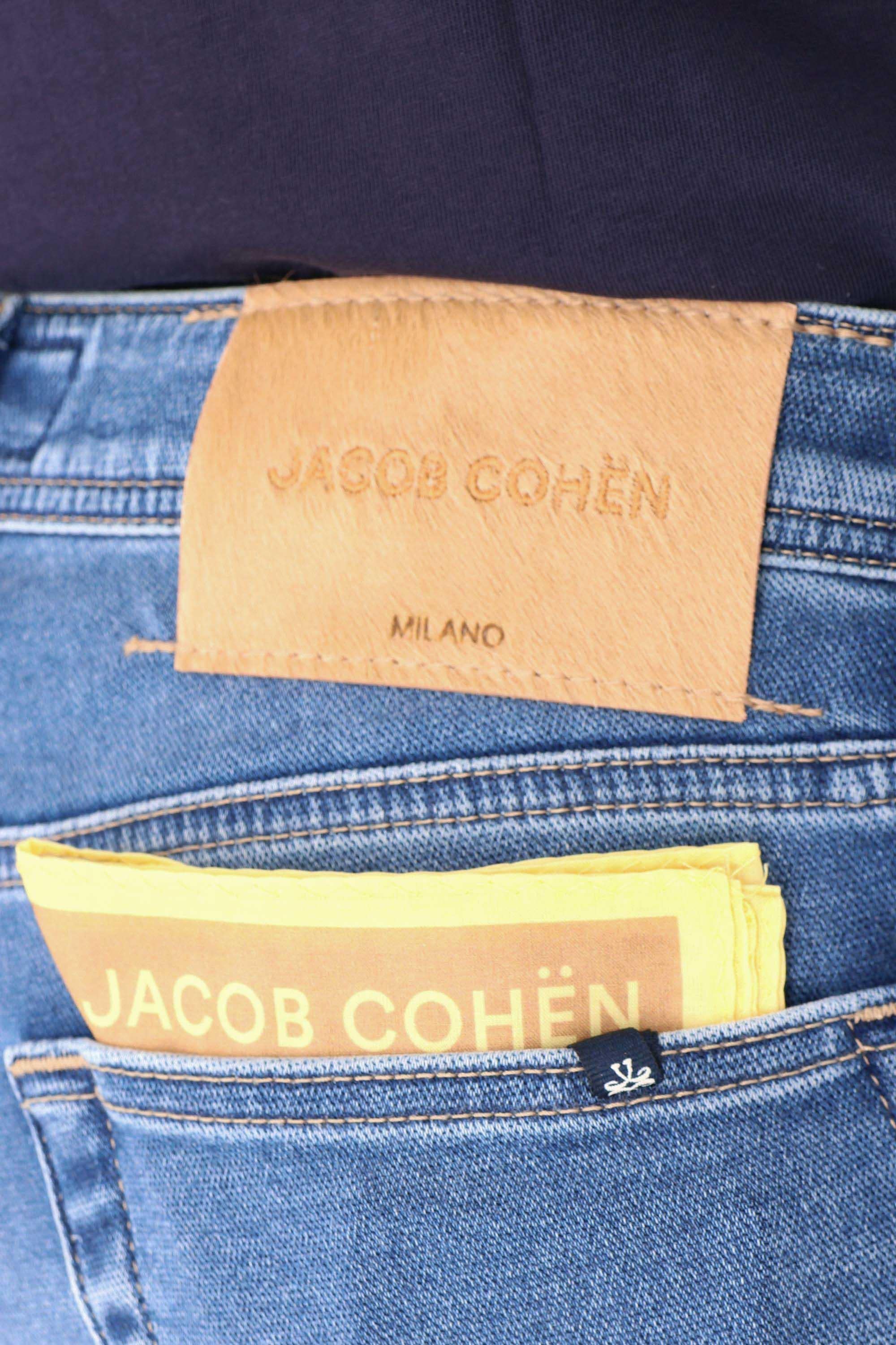 Jacob Cohen Jeans comfort etichetta beige in cavallino Nick Slim fit QE007-030-P0019 200D 
