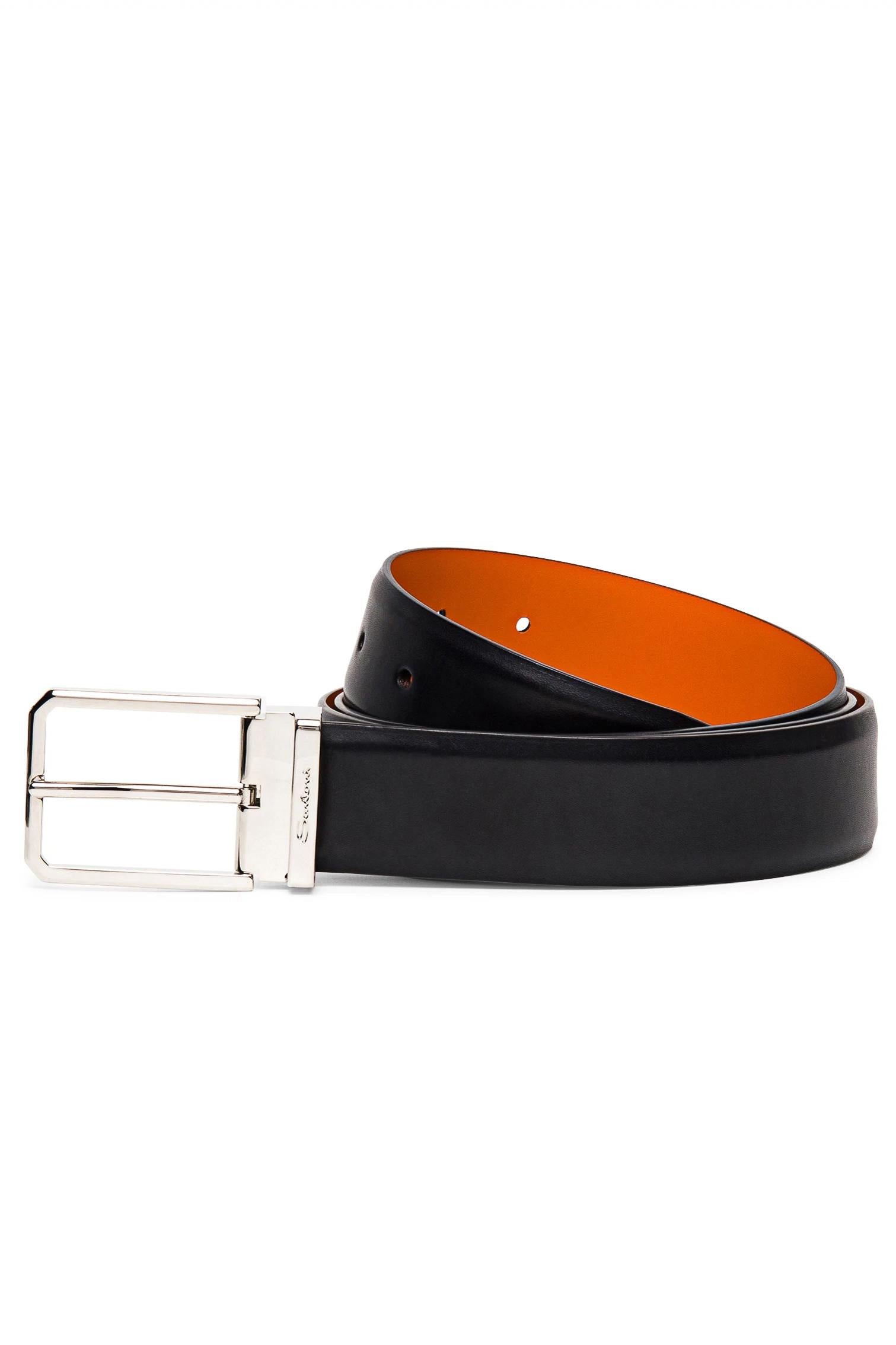 Santoni Cintura regolabile in pelle anticata CM35VS003B90EVVD/2 U59 