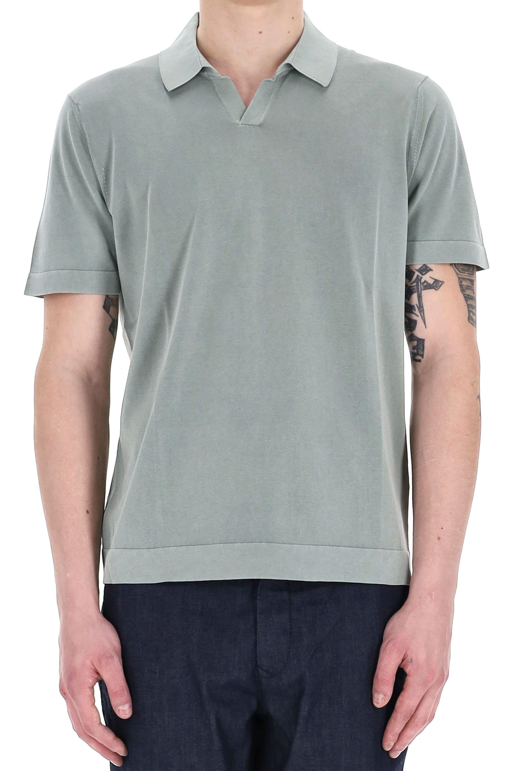 Drumohr Polo in cotone frosted superlight open collar D0GF146N-2 422 