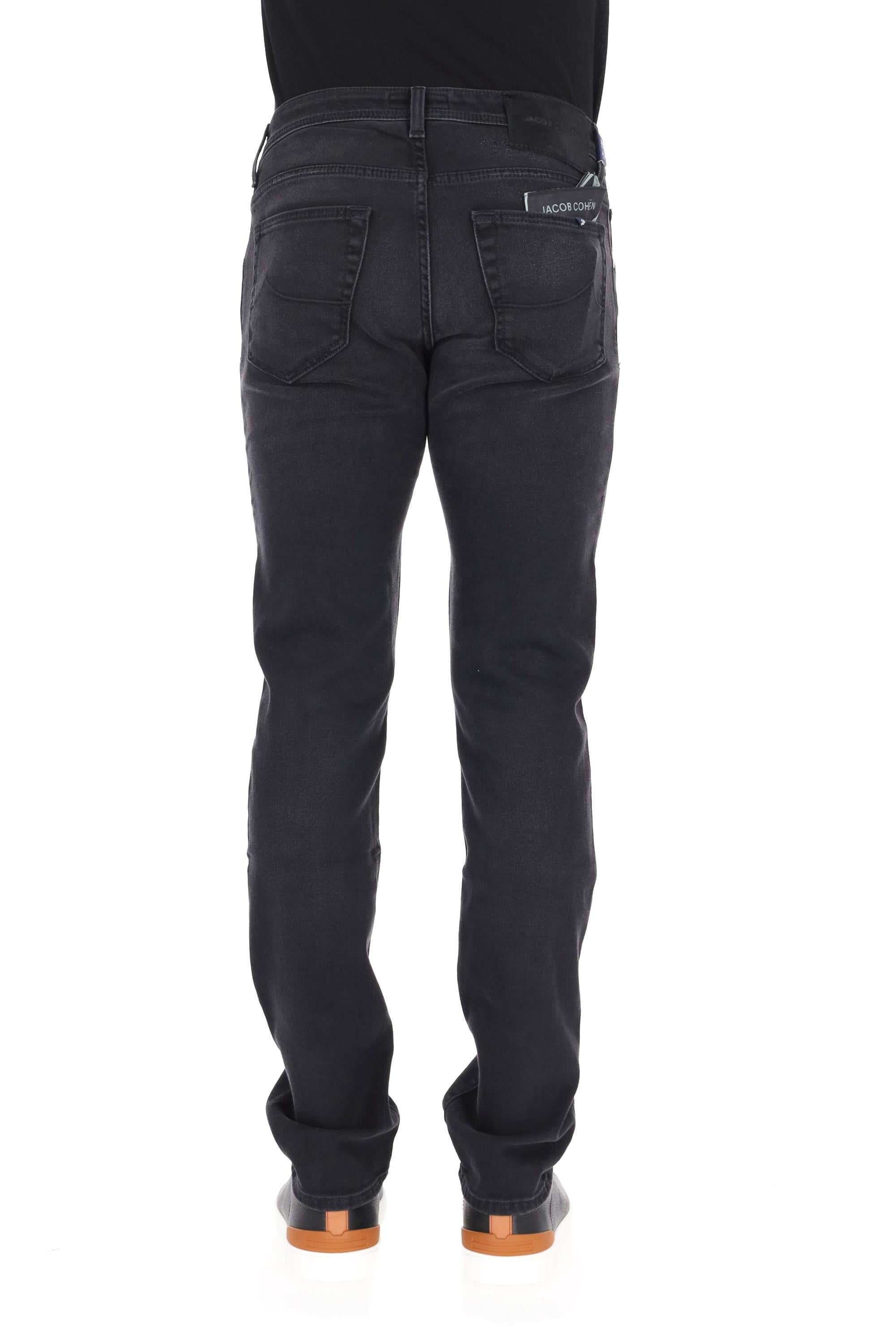 Jacob Cohen Jeans nero delavè in cotone comfort etichetta cavallino Nick fit JUX_QX006 N30 S3591 NICK 500D 