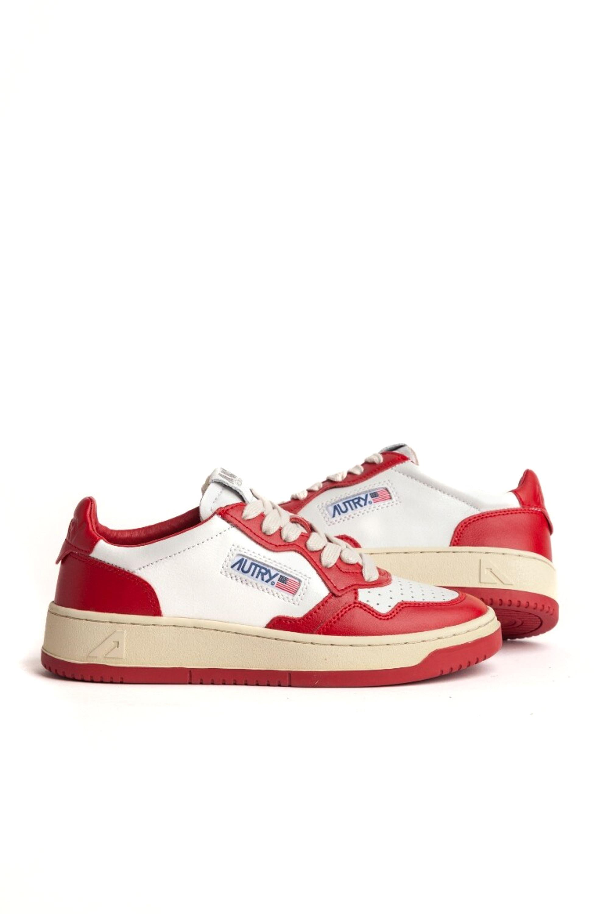 Sneaker Medalist bicolor in pelle AULM WB02 WHT/RED Autry 
