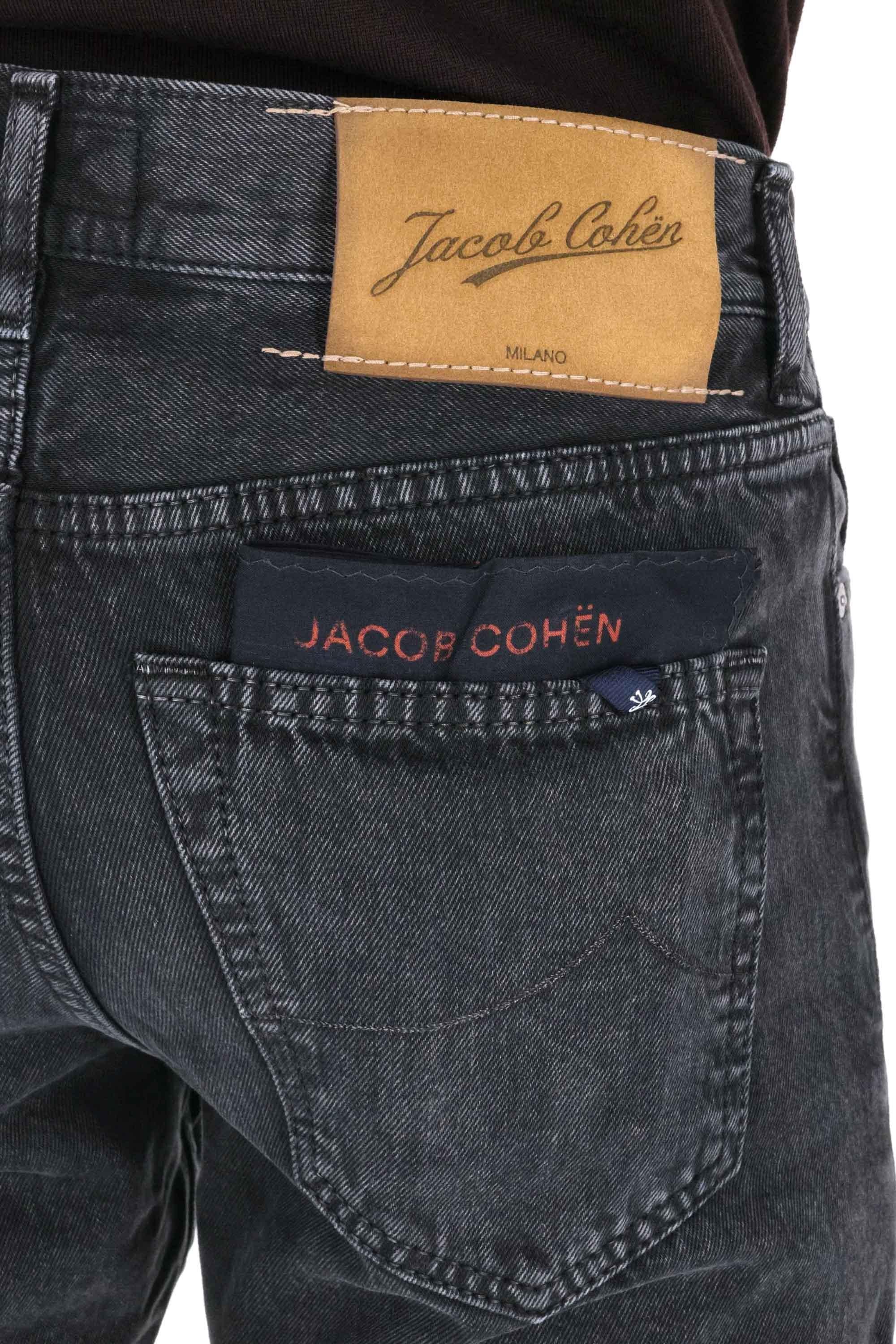 Jeans grigio con etichetta in camoscio JUM_QE033-036-T788A C64 Jacob Cohen 