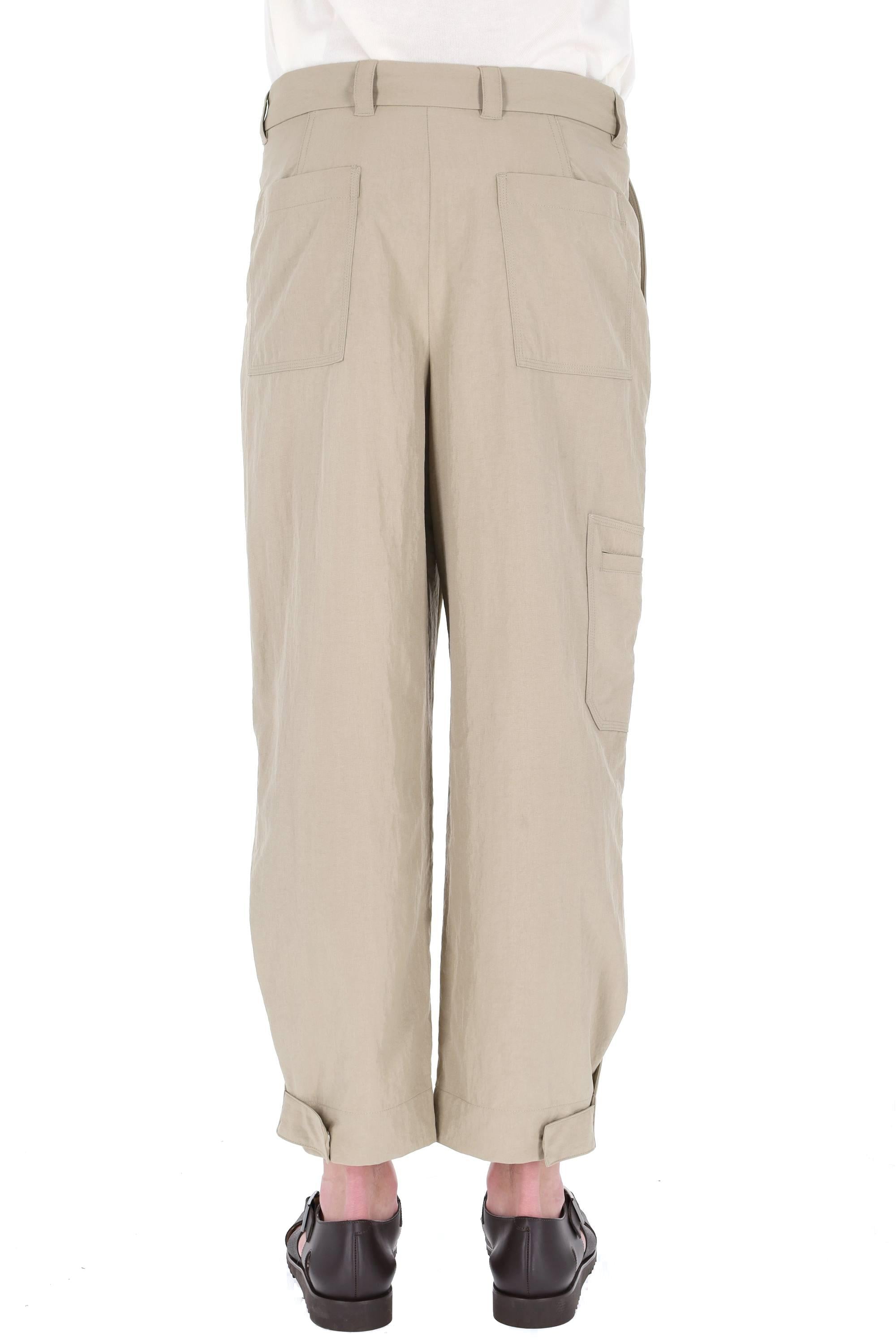 Maison Kitsuné Pantalone micro trama in cotone con orlo aggiustabile QM01106WW9082 TEA LEAF 