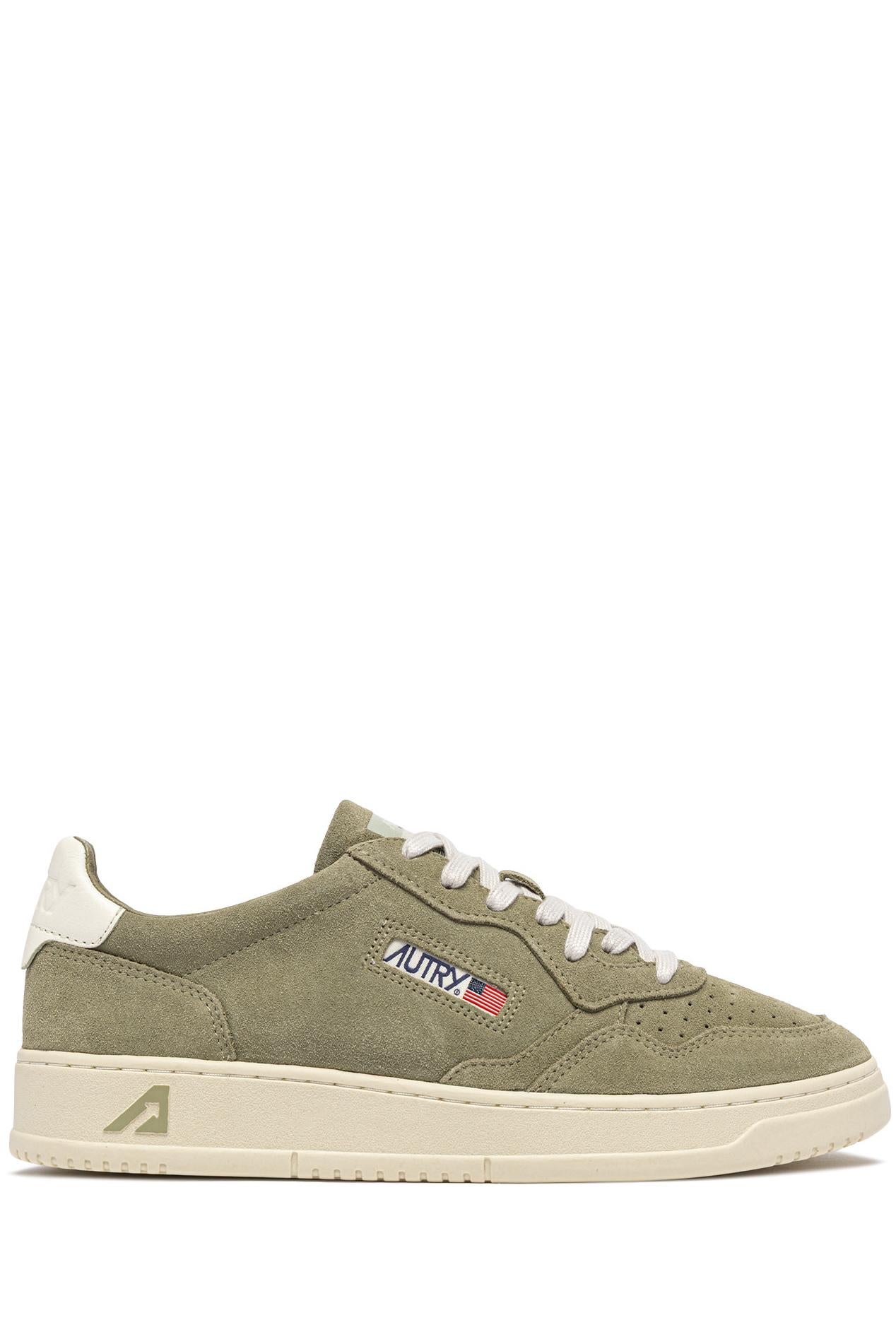 Autry Sneaker Medalist in camoscio talloncino bianco AULM UH09 GREYGR/WHT 