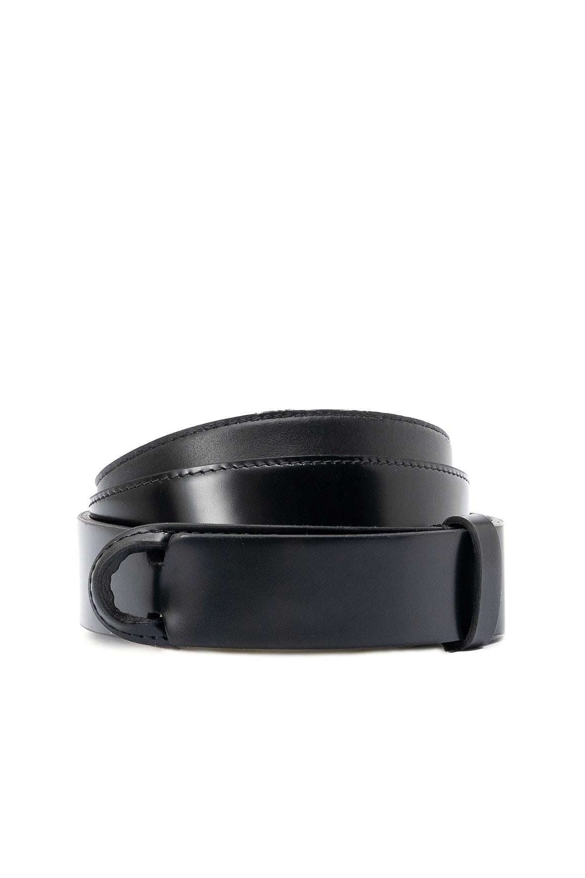 Orciani Cintura senza fibbia in vitello spazzolato con impunture NB0112_CAF NERO 