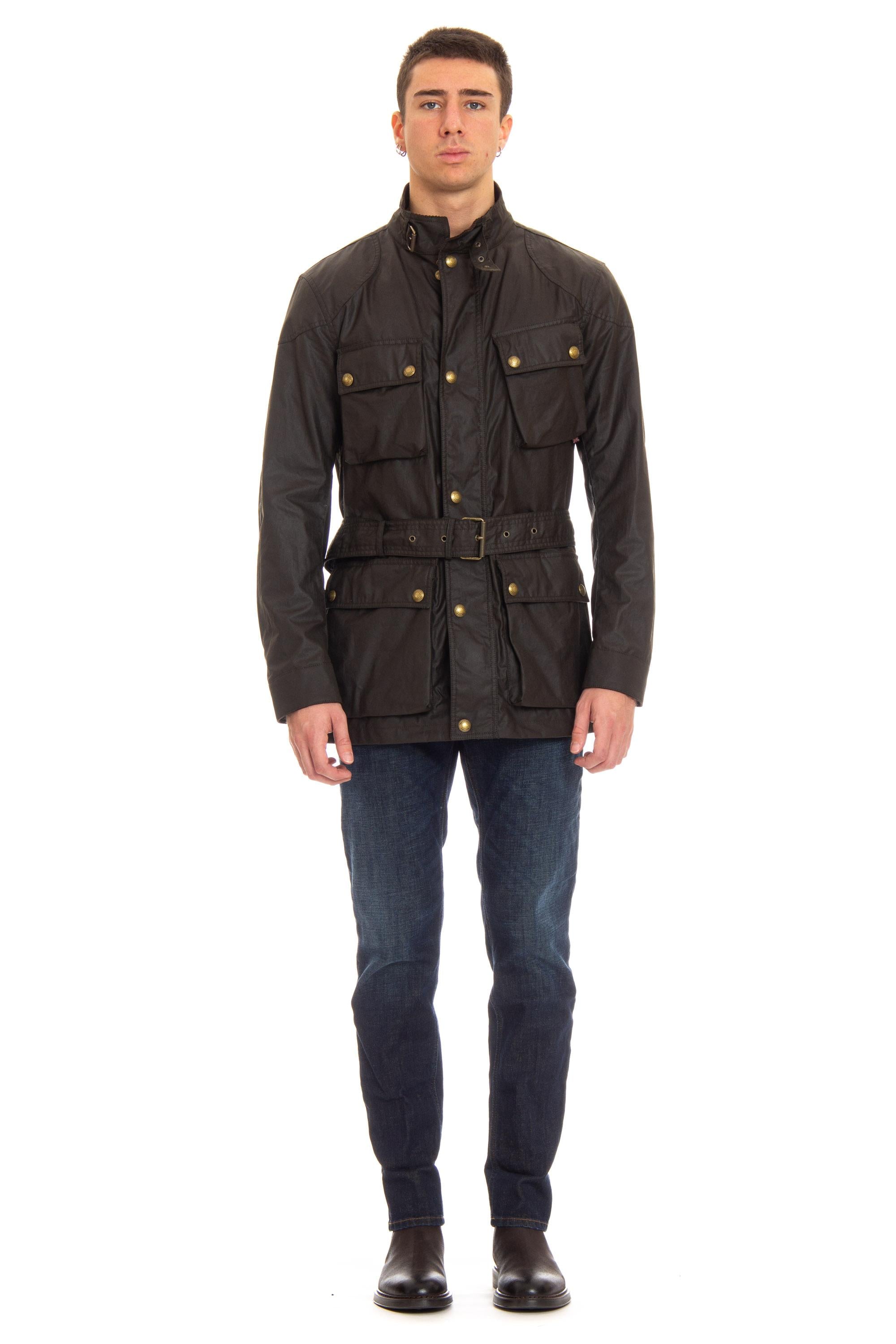 Belstaff Field jacket Trialmaster in cotone cerato 100033FDOLI VERDE 