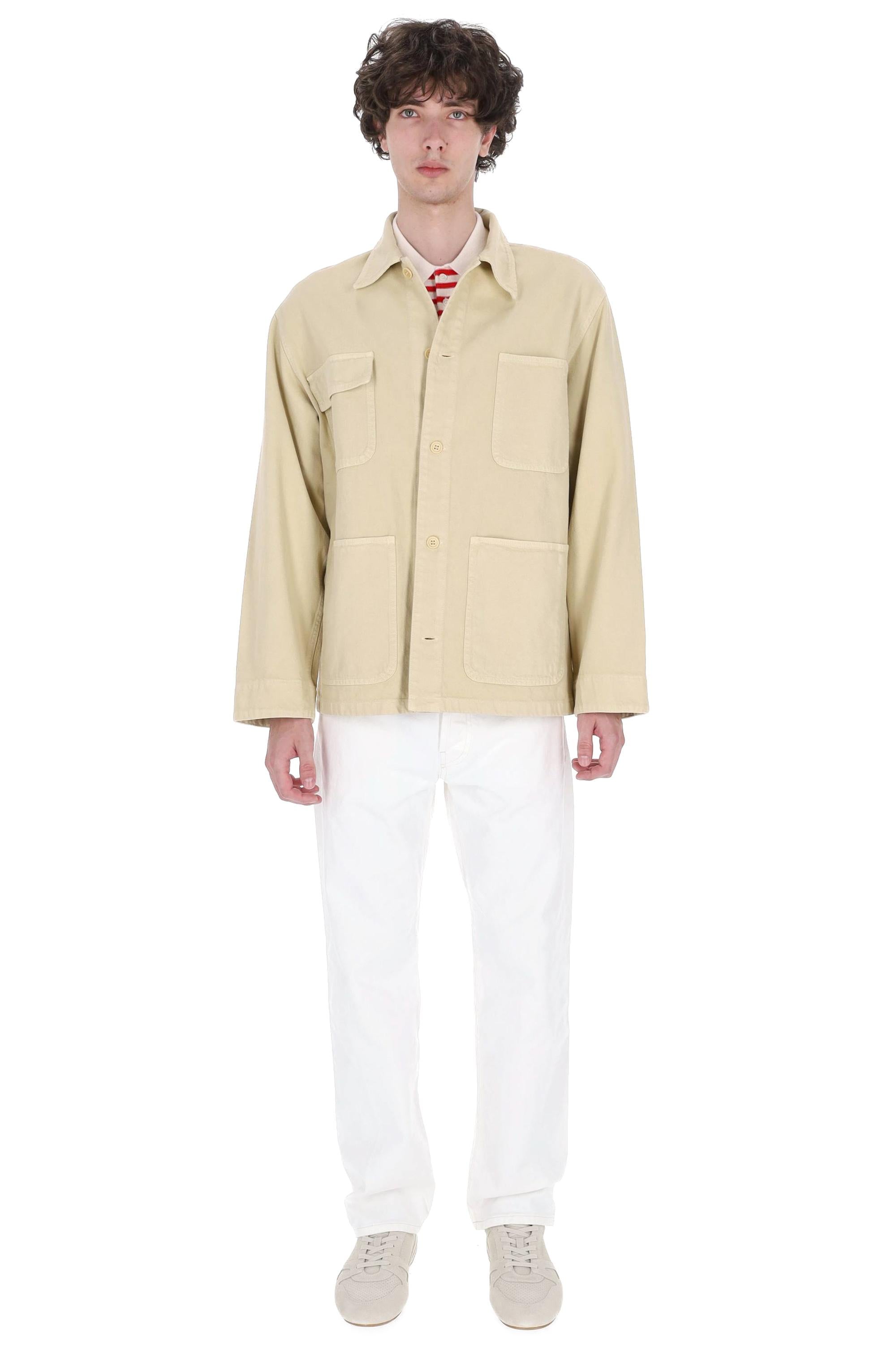 A.P.C. Overjacket multi tasche in cotone diagonale COGZV-H32002 BAG-SABLE 