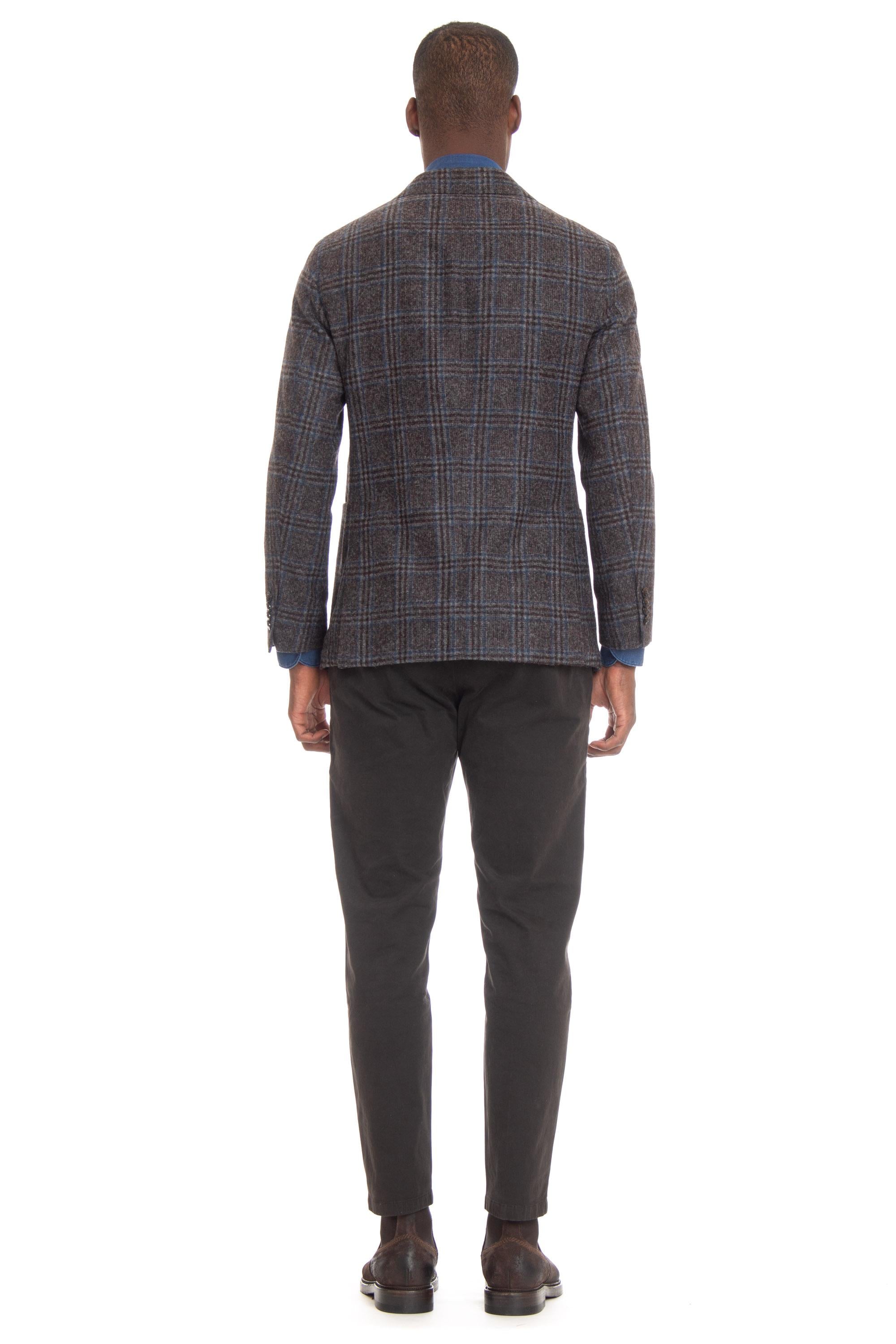 Giacca check in alpaca-lana JJ 38011 MULTICOLOR Barba 