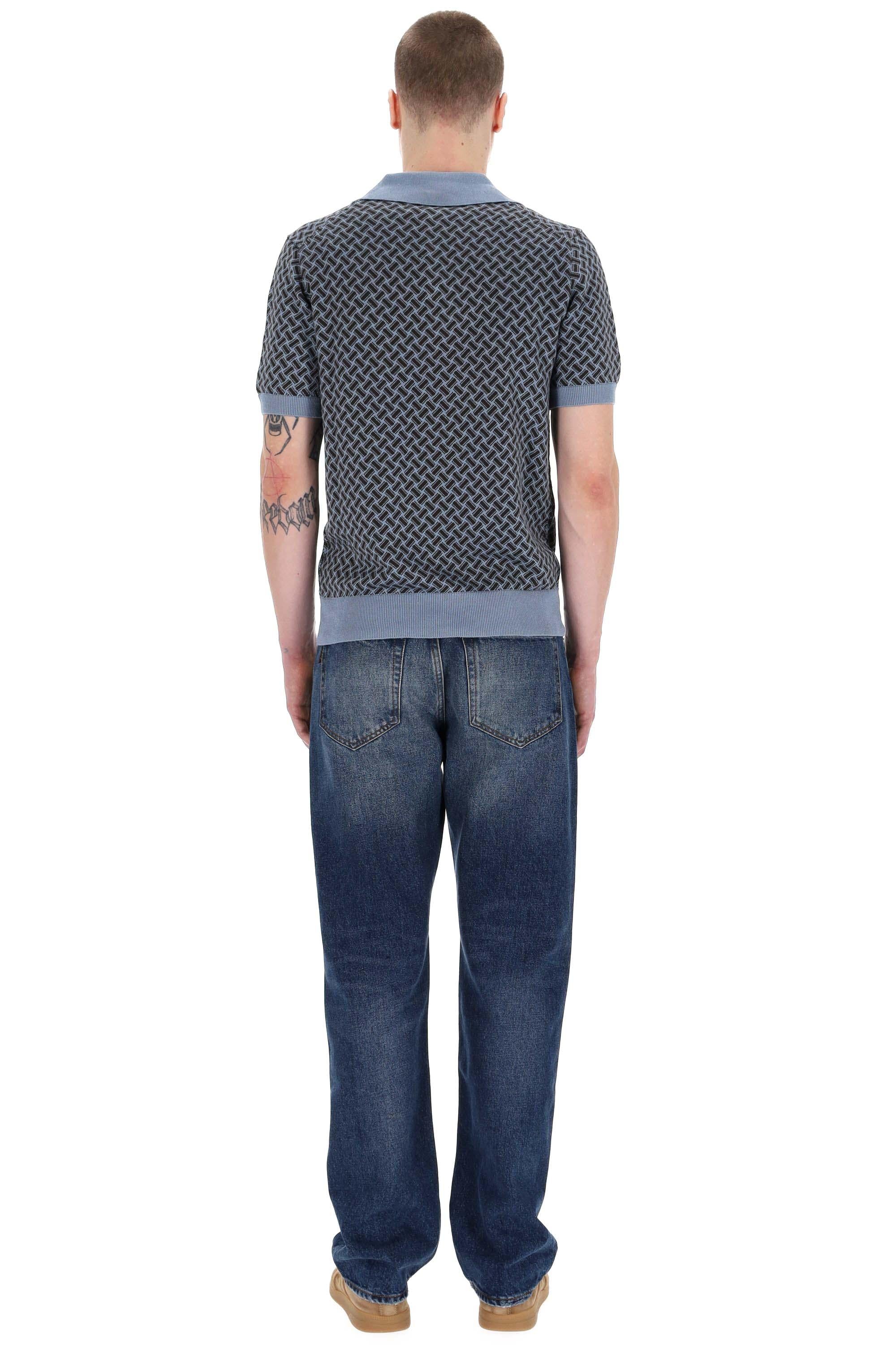 Drumohr Polo open collar biscottino in cotone-lino D9LZ146N-5 B47 